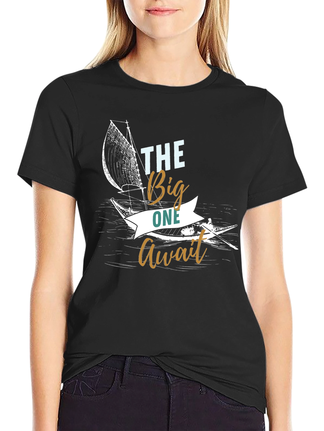 The Big One Await Black Graphic T-Shirt