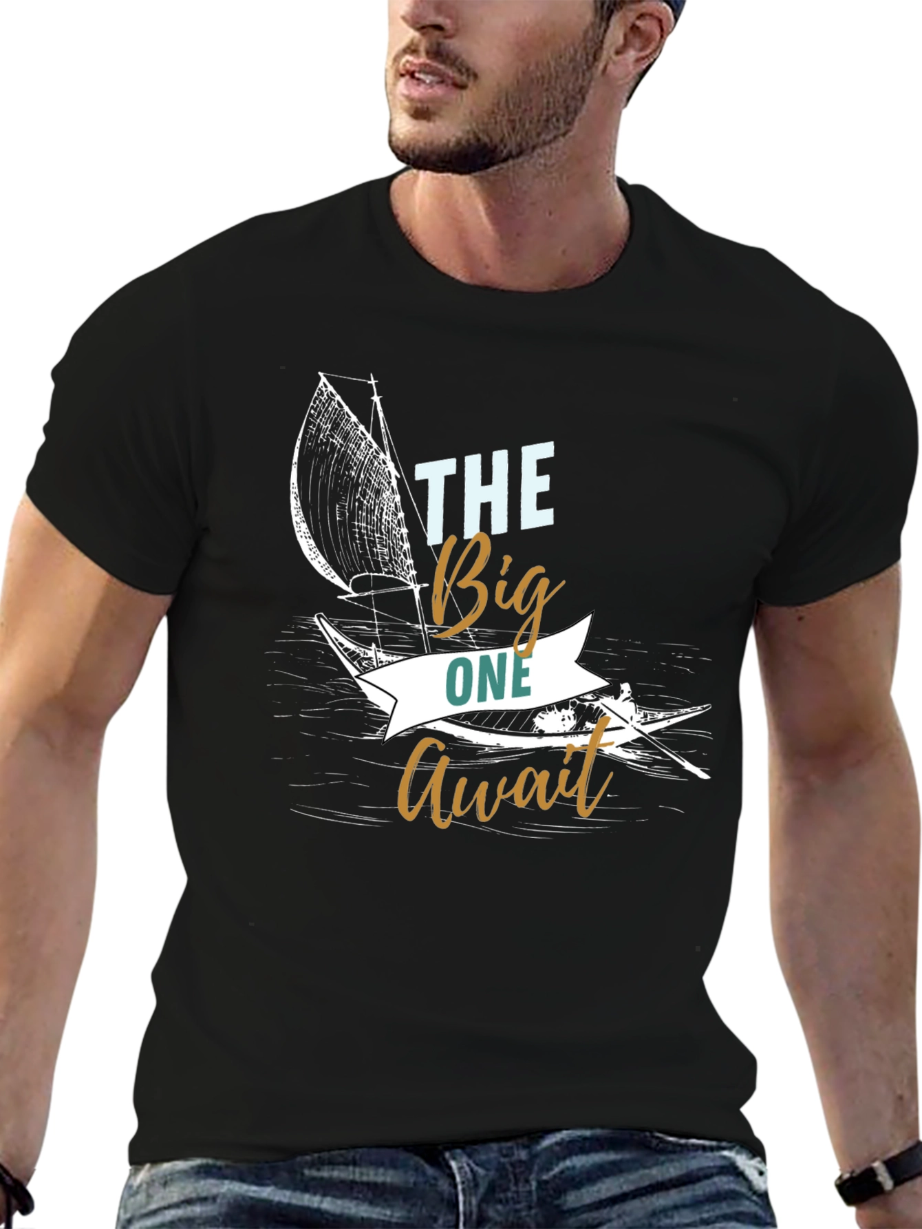 The Big One Await Black Graphic T-Shirt
