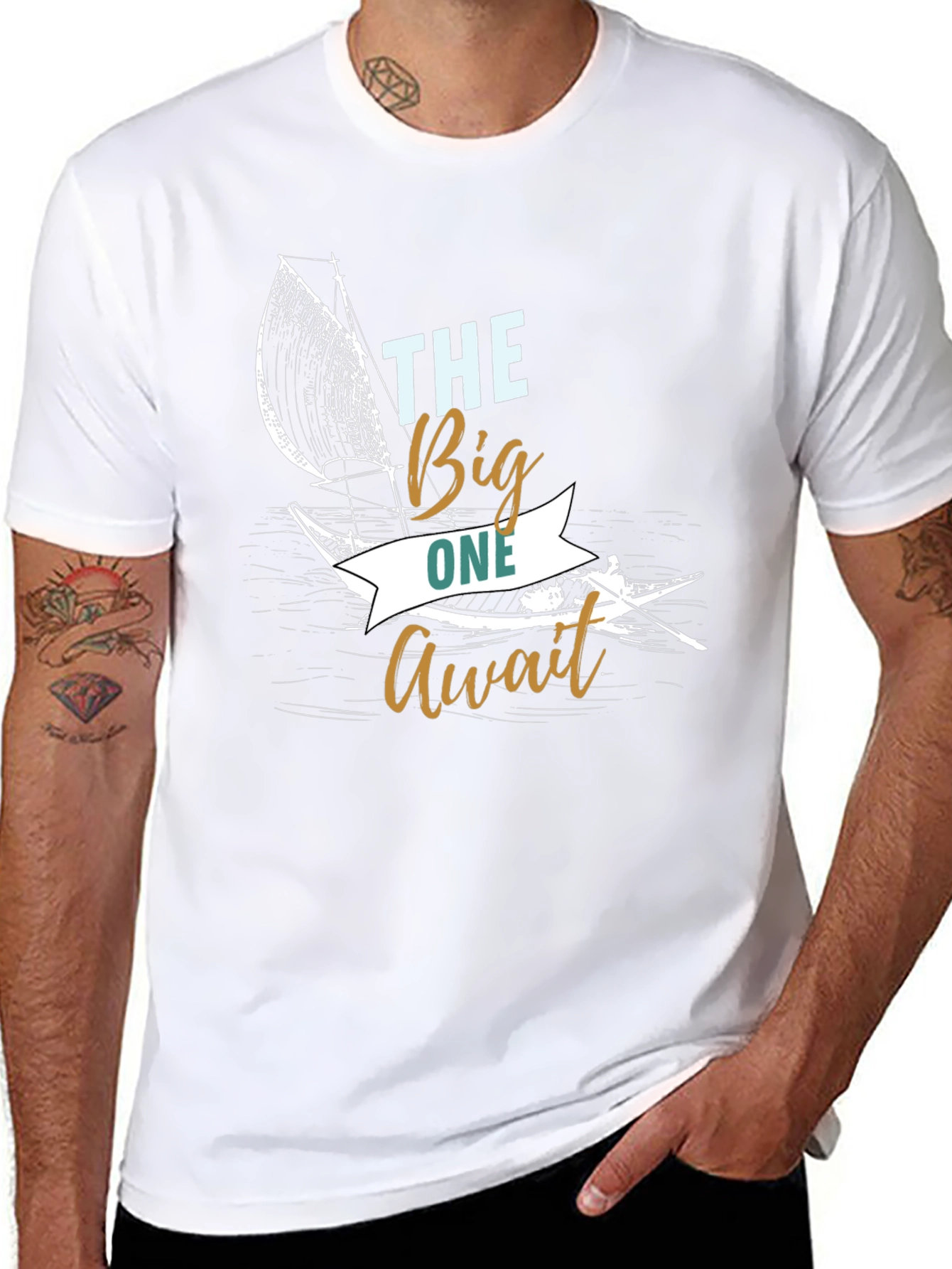 The Big One Await Black Graphic T-Shirt