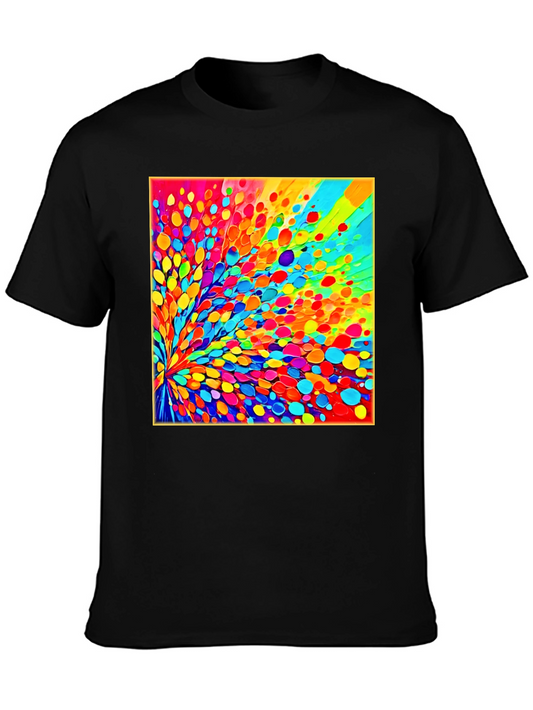 Vibrant Abstract Art Black T-Shirt