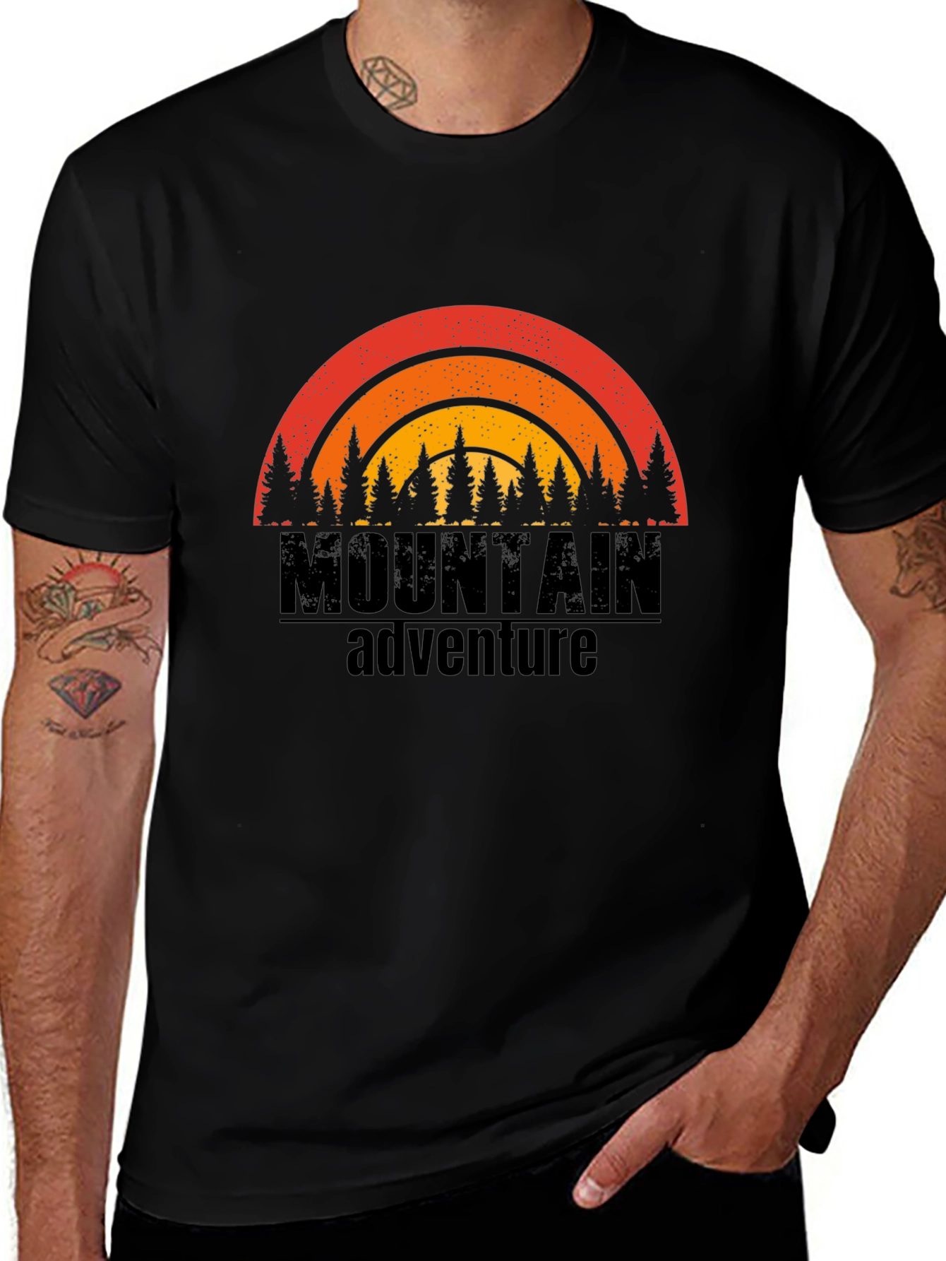 Mountain Adventure Graphic Tee - Black