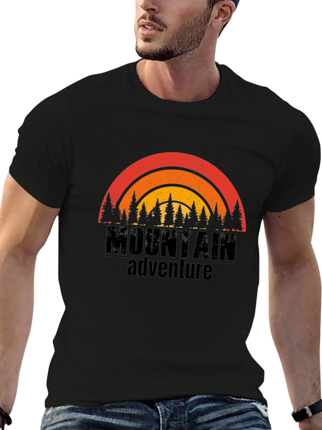 Mountain Adventure Graphic Tee - Black