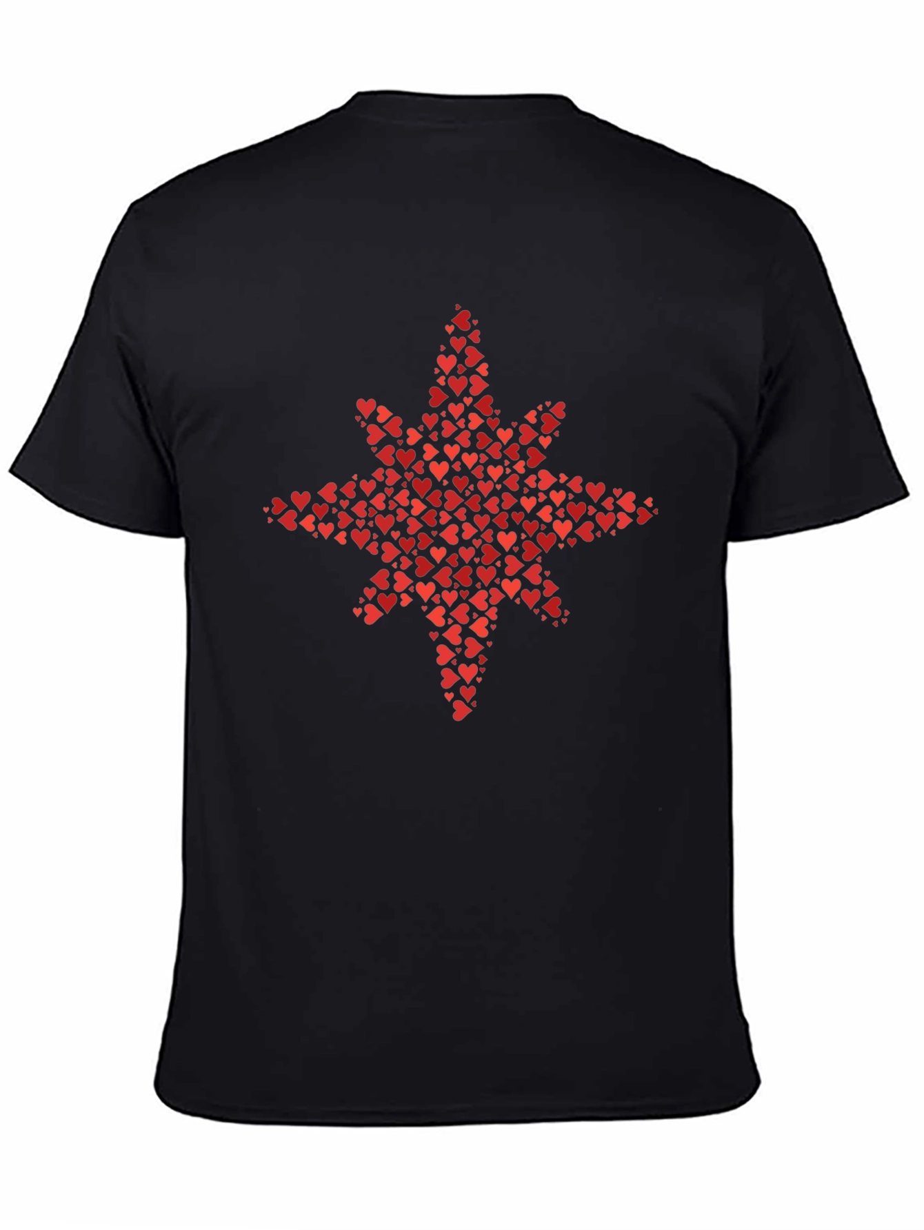 Heart Starburst Graphic Tee - Stylish Black T-Shirt