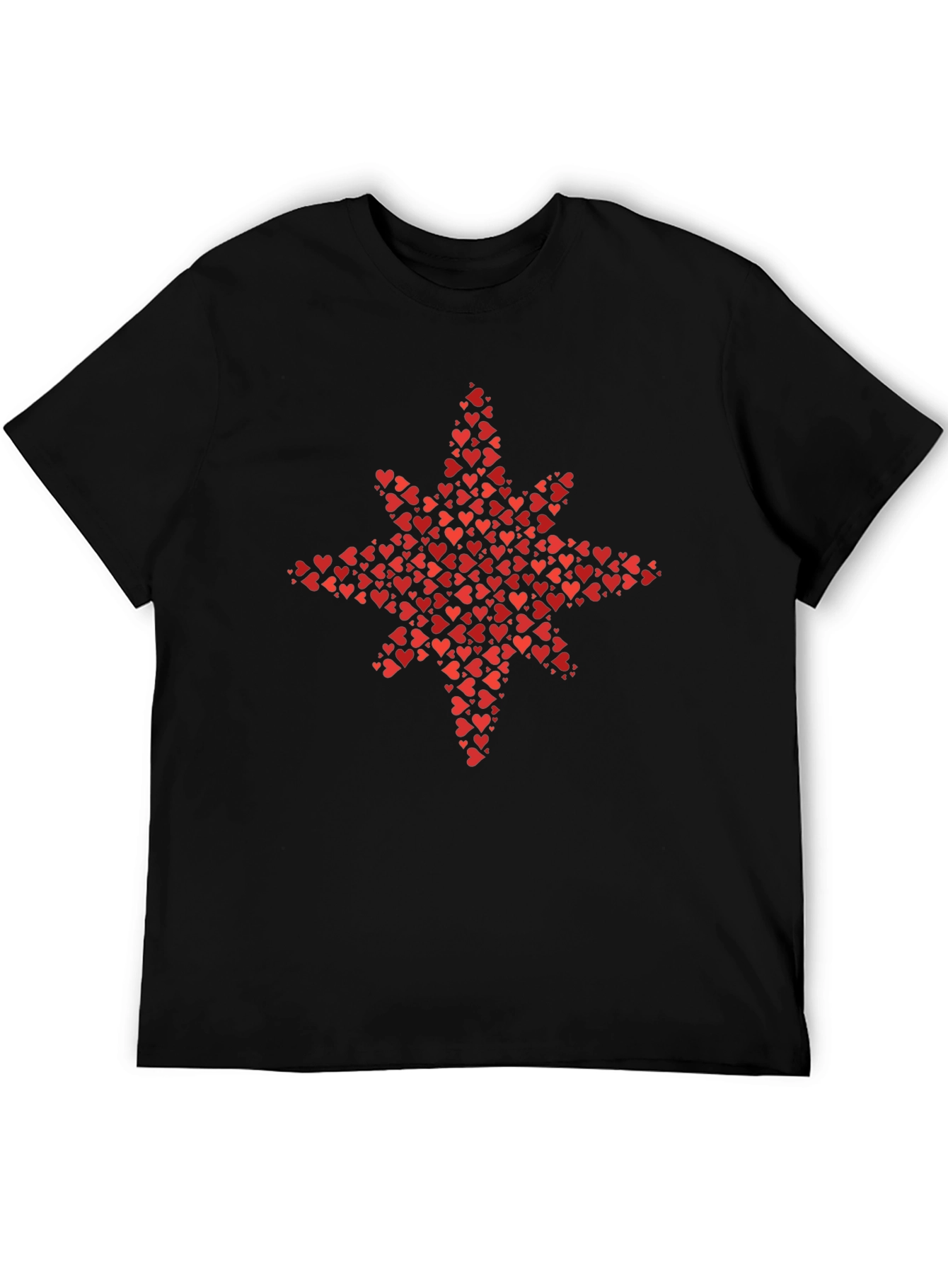 Heart Starburst Graphic Tee - Stylish Black T-Shirt
