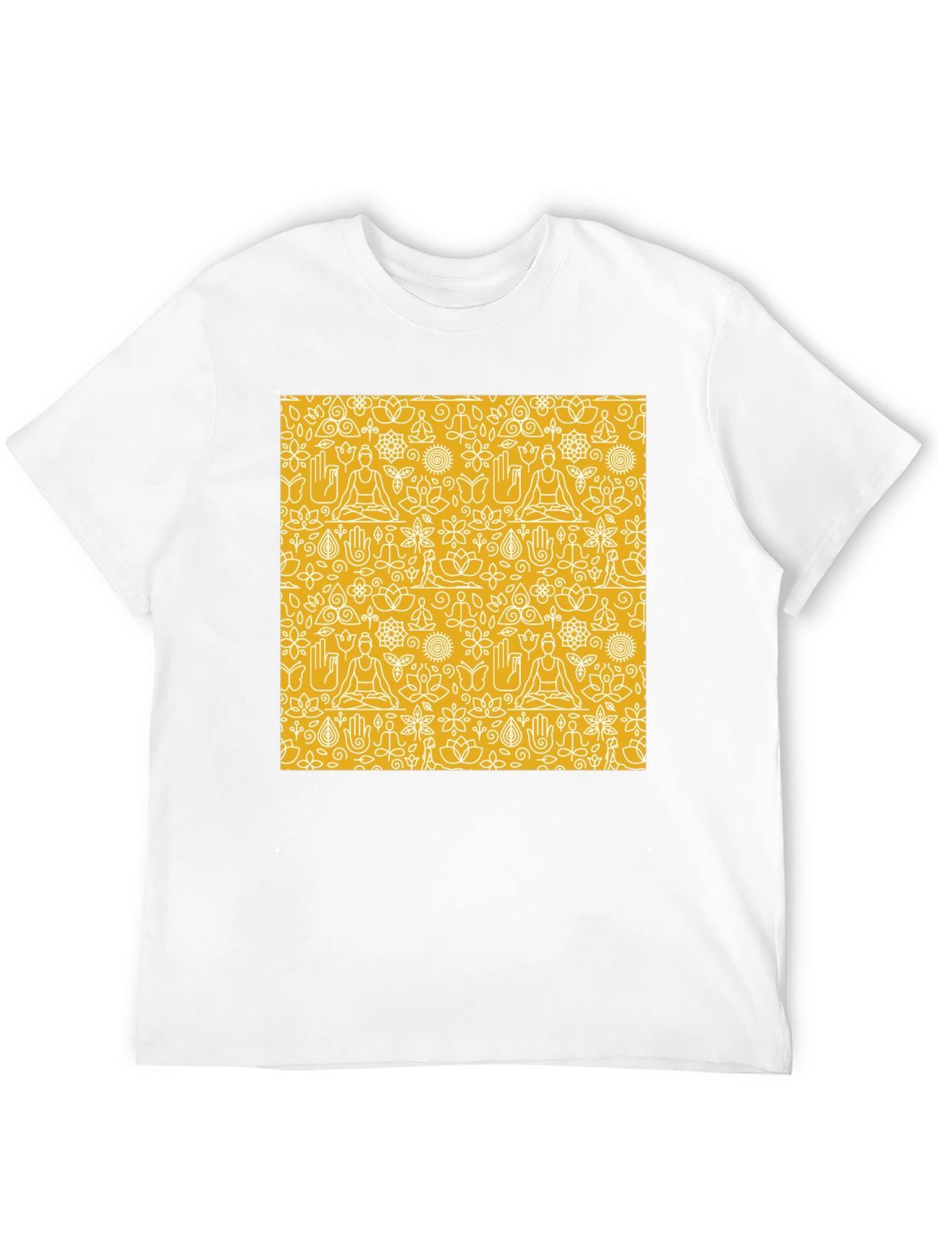 Yoga Pattern Graphic Tee - Unisex Black T-Shirt