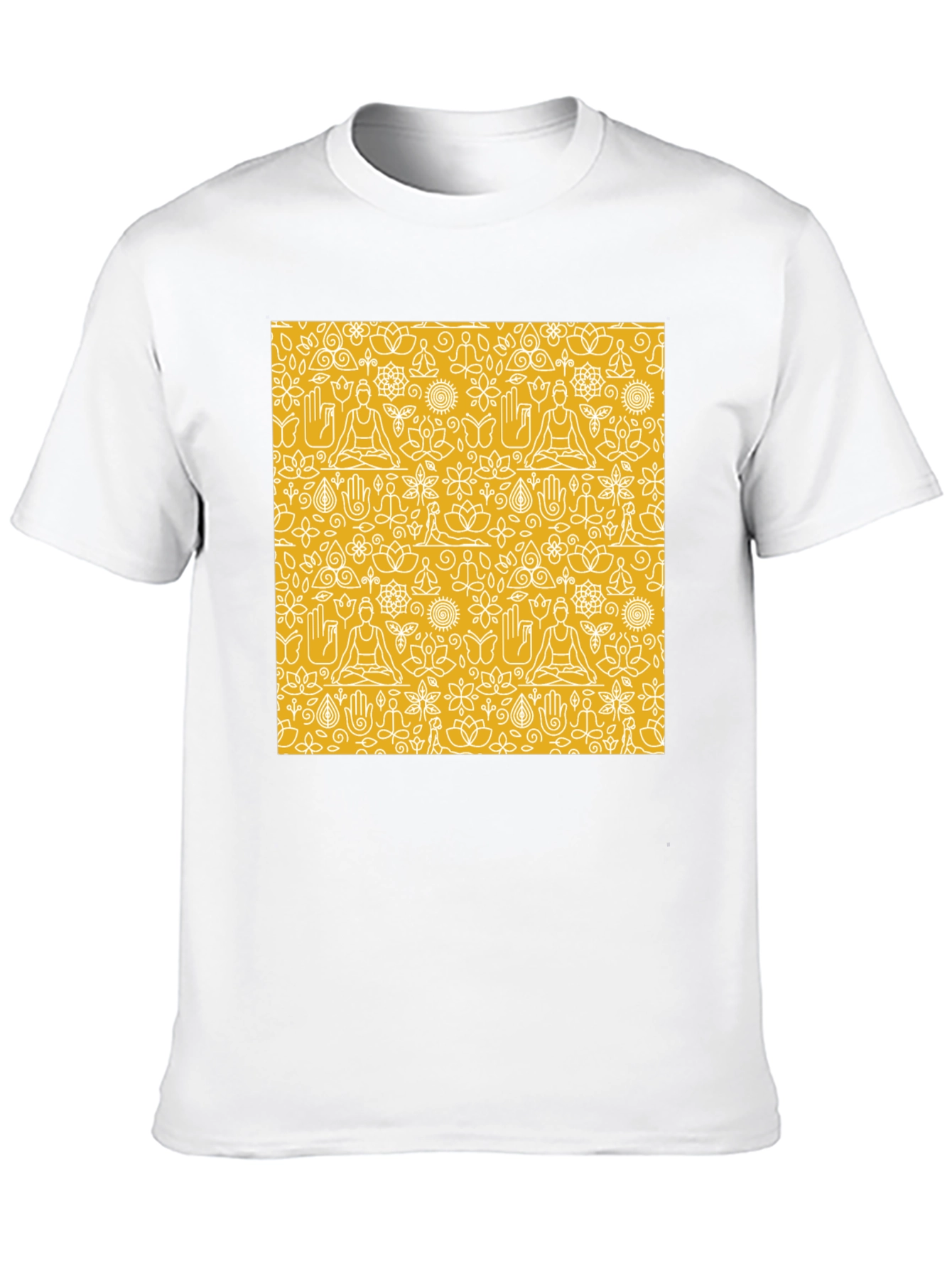 Yoga Pattern Graphic Tee - Unisex Black T-Shirt