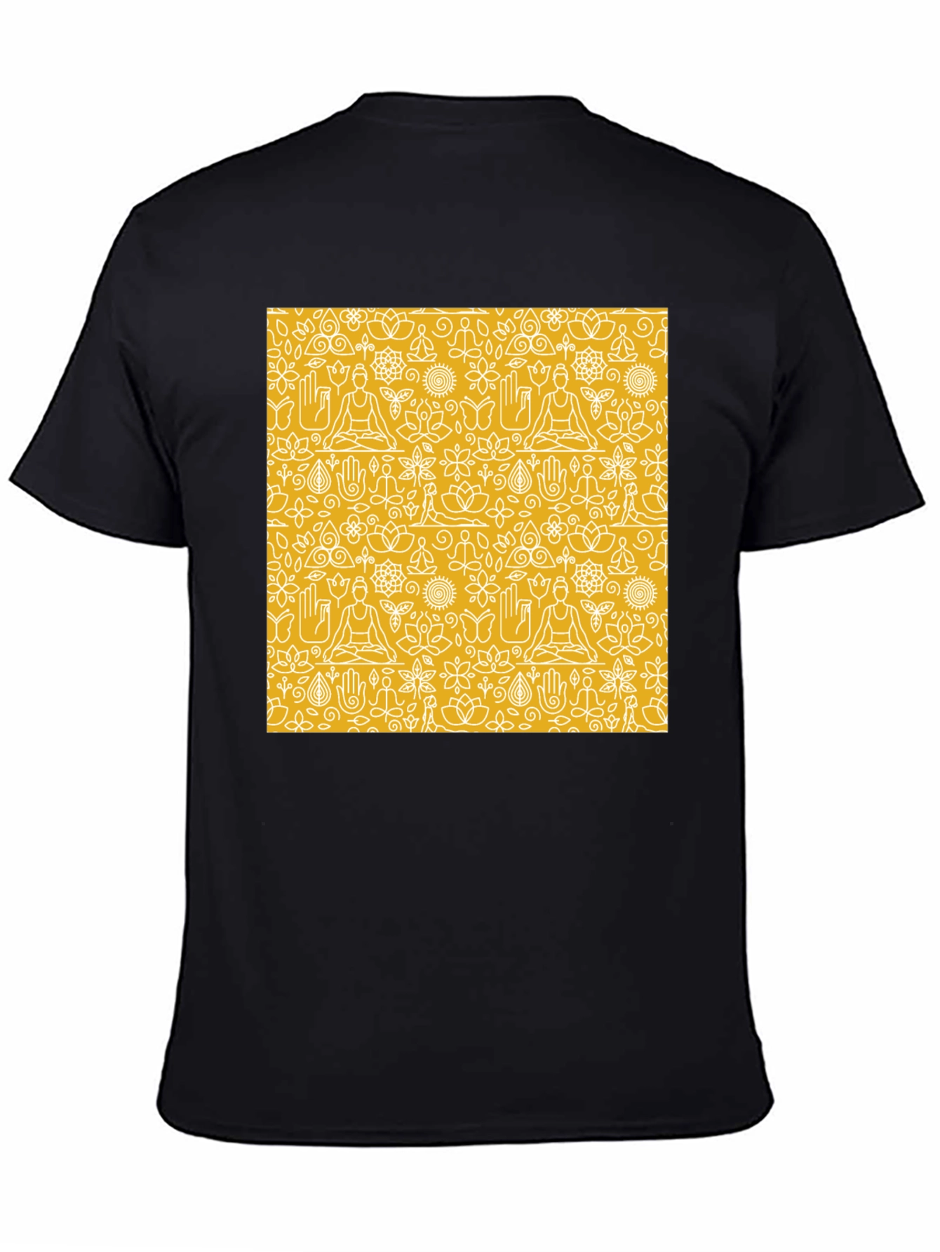 Yoga Pattern Graphic Tee - Unisex Black T-Shirt