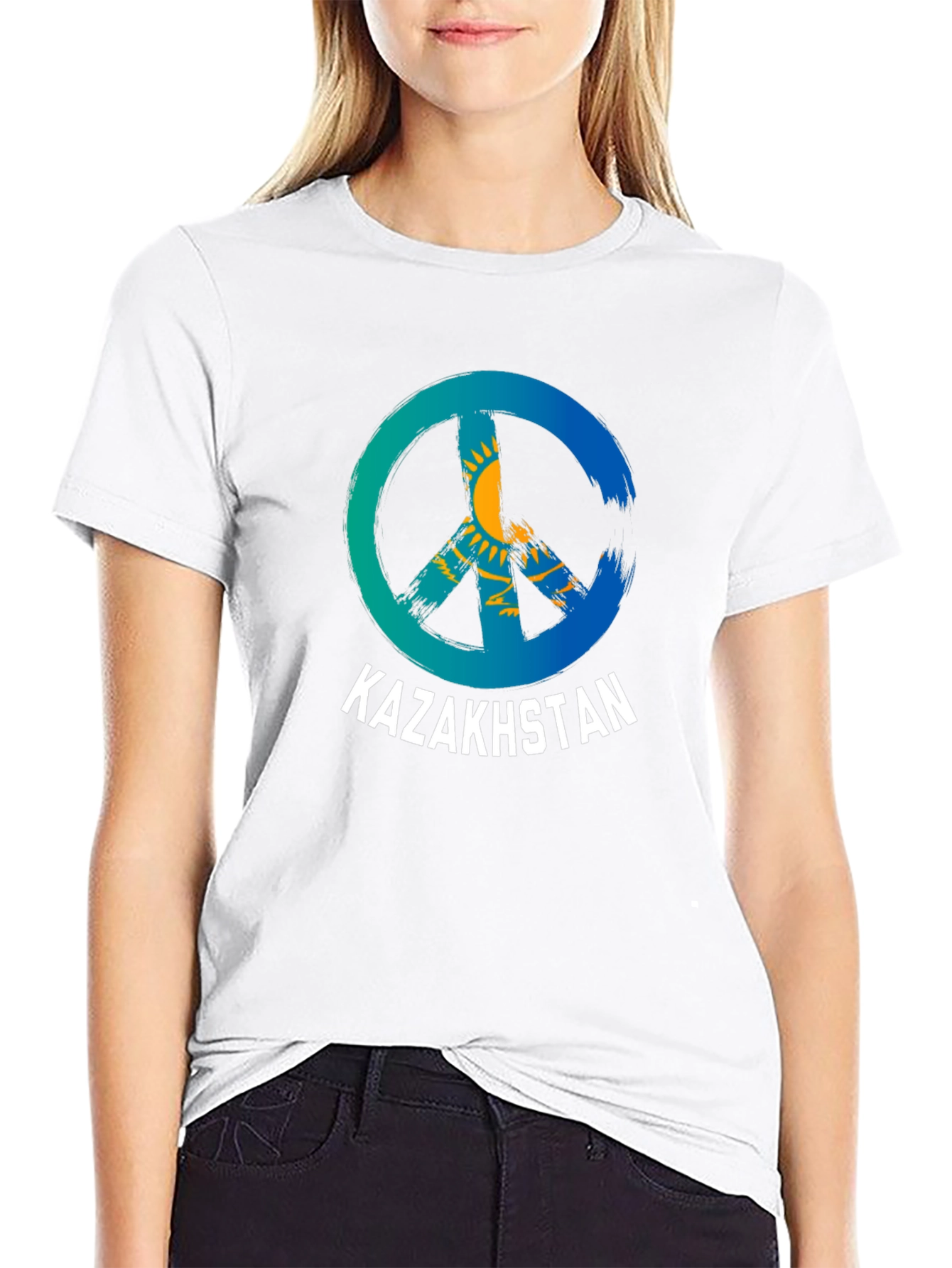 Kazakhstan Peace Sign T-Shirt - National Pride Tee