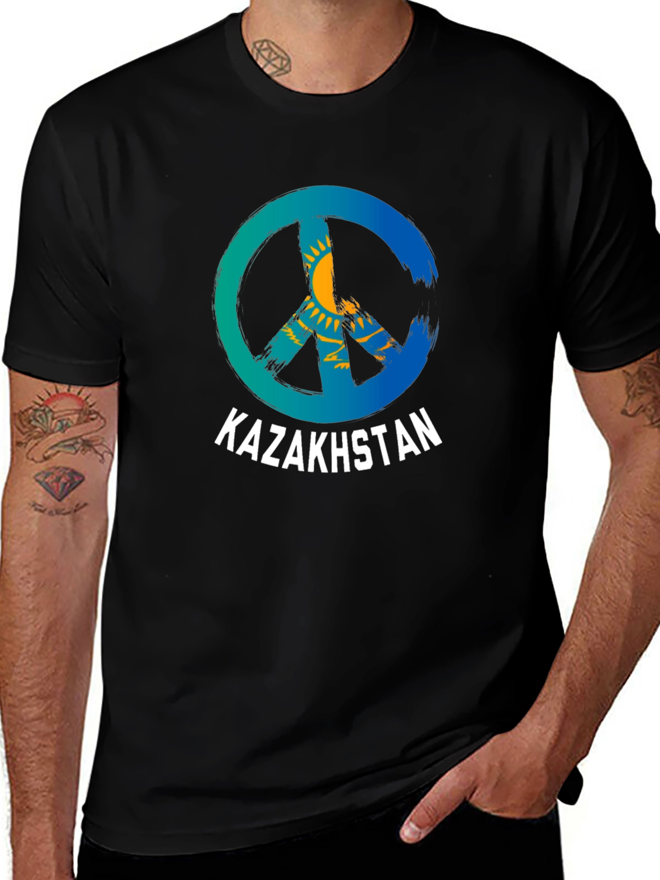 Kazakhstan Peace Sign T-Shirt - National Pride Tee