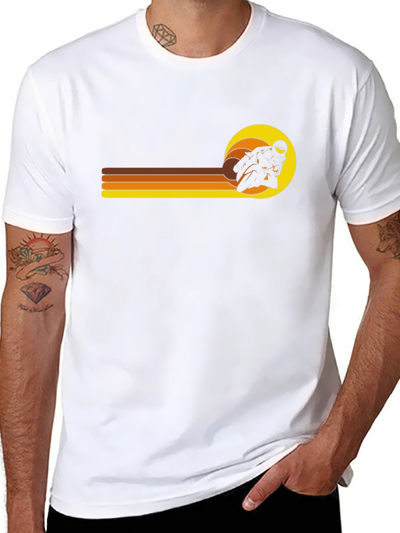 Retro Motorcycle Racer Graphic T-Shirt
