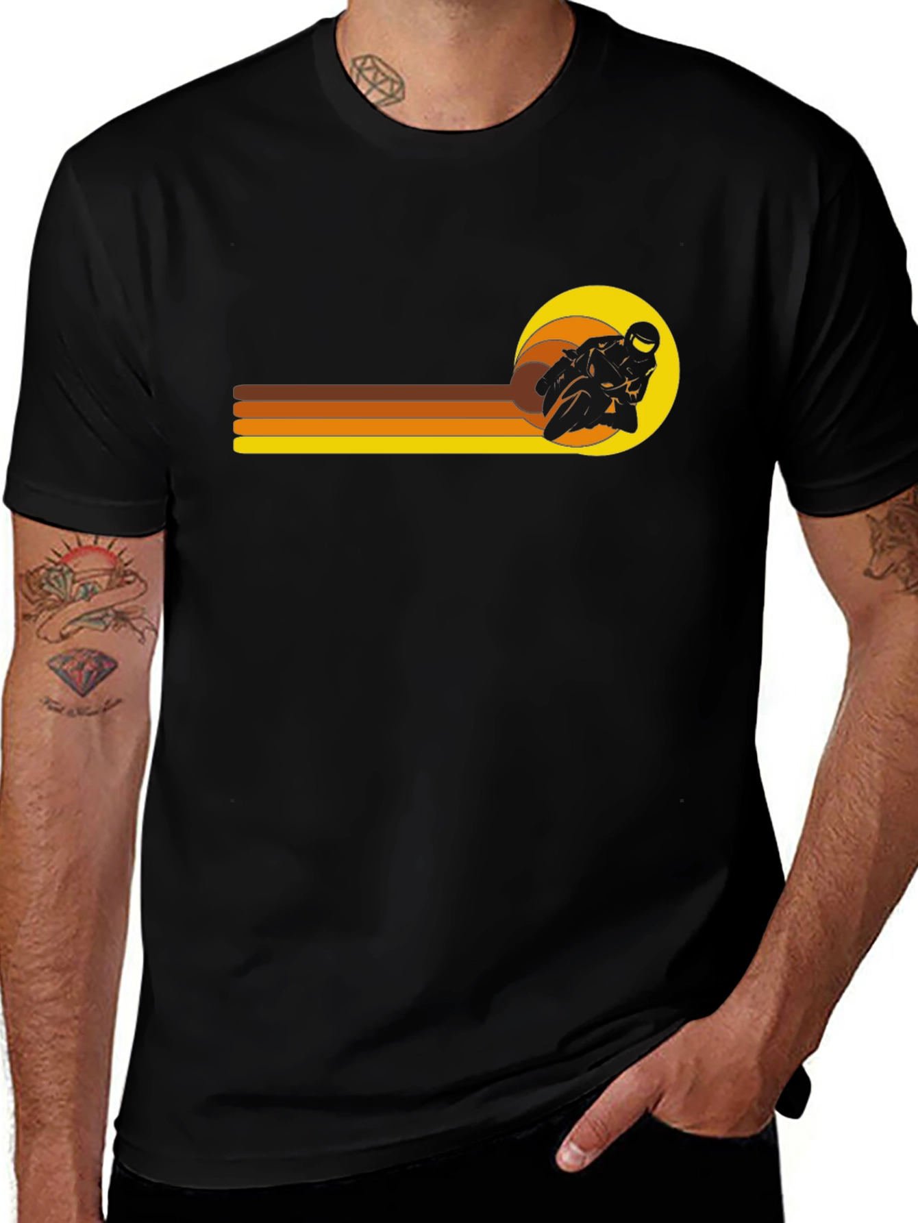 Retro Motorcycle Racer Graphic T-Shirt