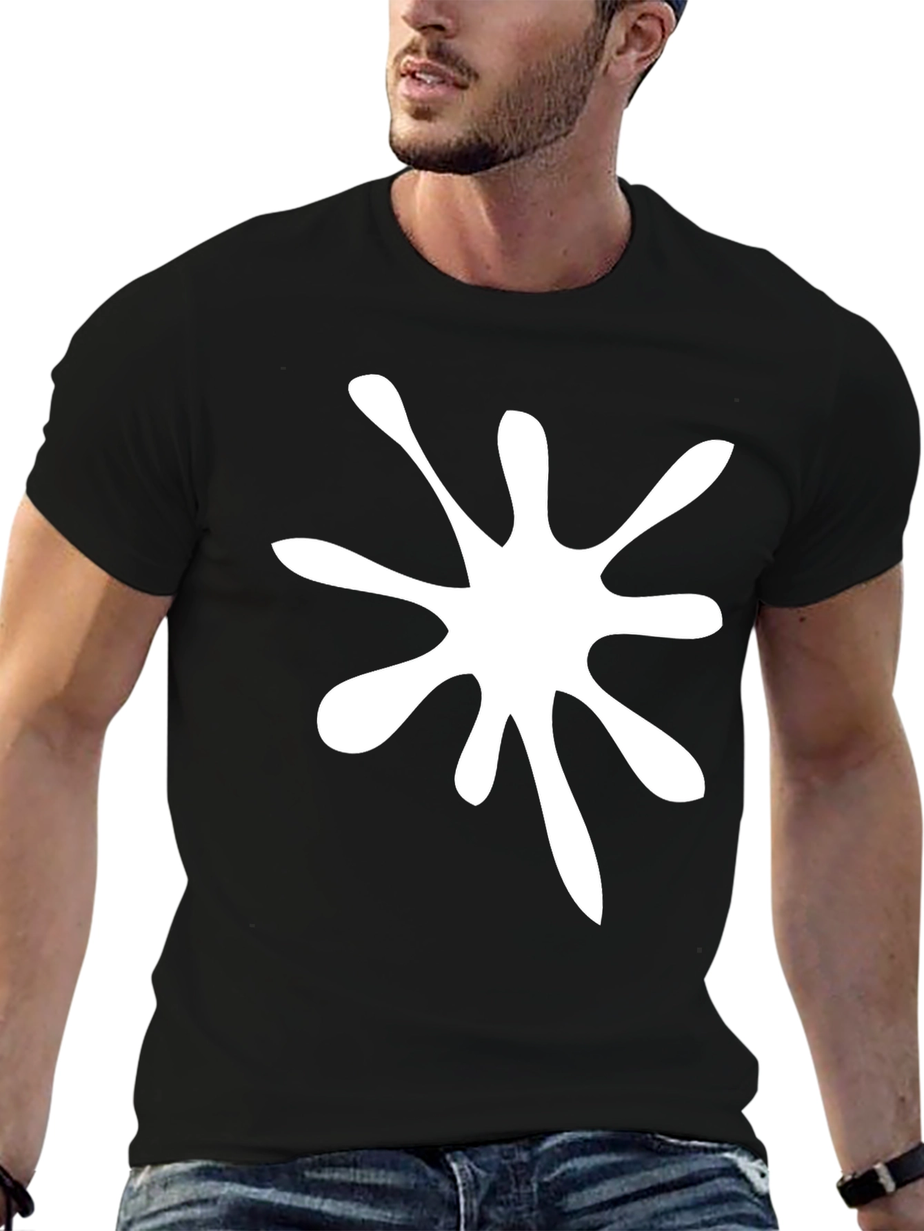 Splatter Graphic Tee - Mens Casual Black T-Shirt