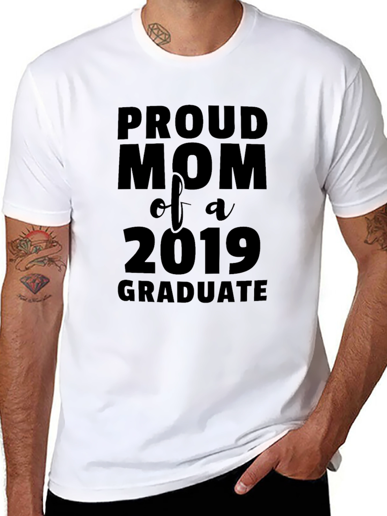 Proud Mom of a 2019 Graduate Black T-Shirt