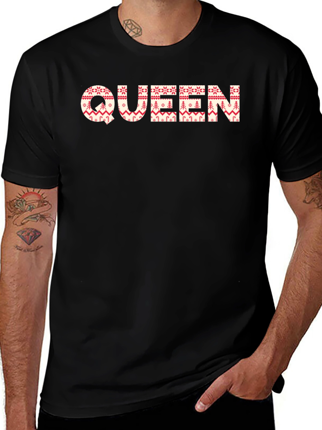 Queen Christmas Pattern T-Shirt