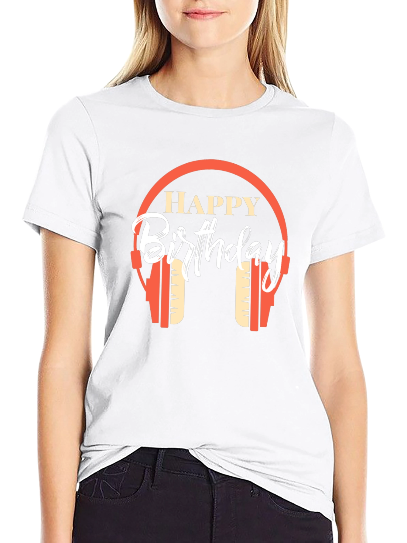 Happy Birthday Headphone Graphic T-Shirt
