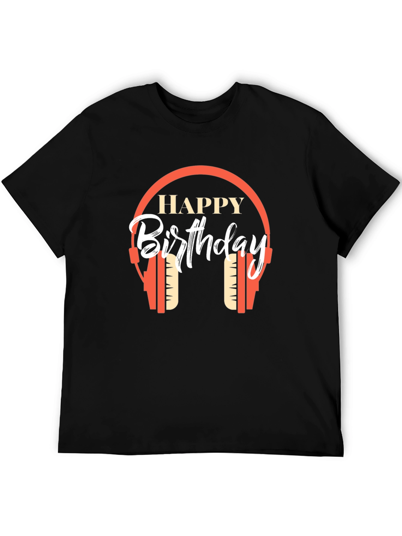 Happy Birthday Headphone Graphic T-Shirt