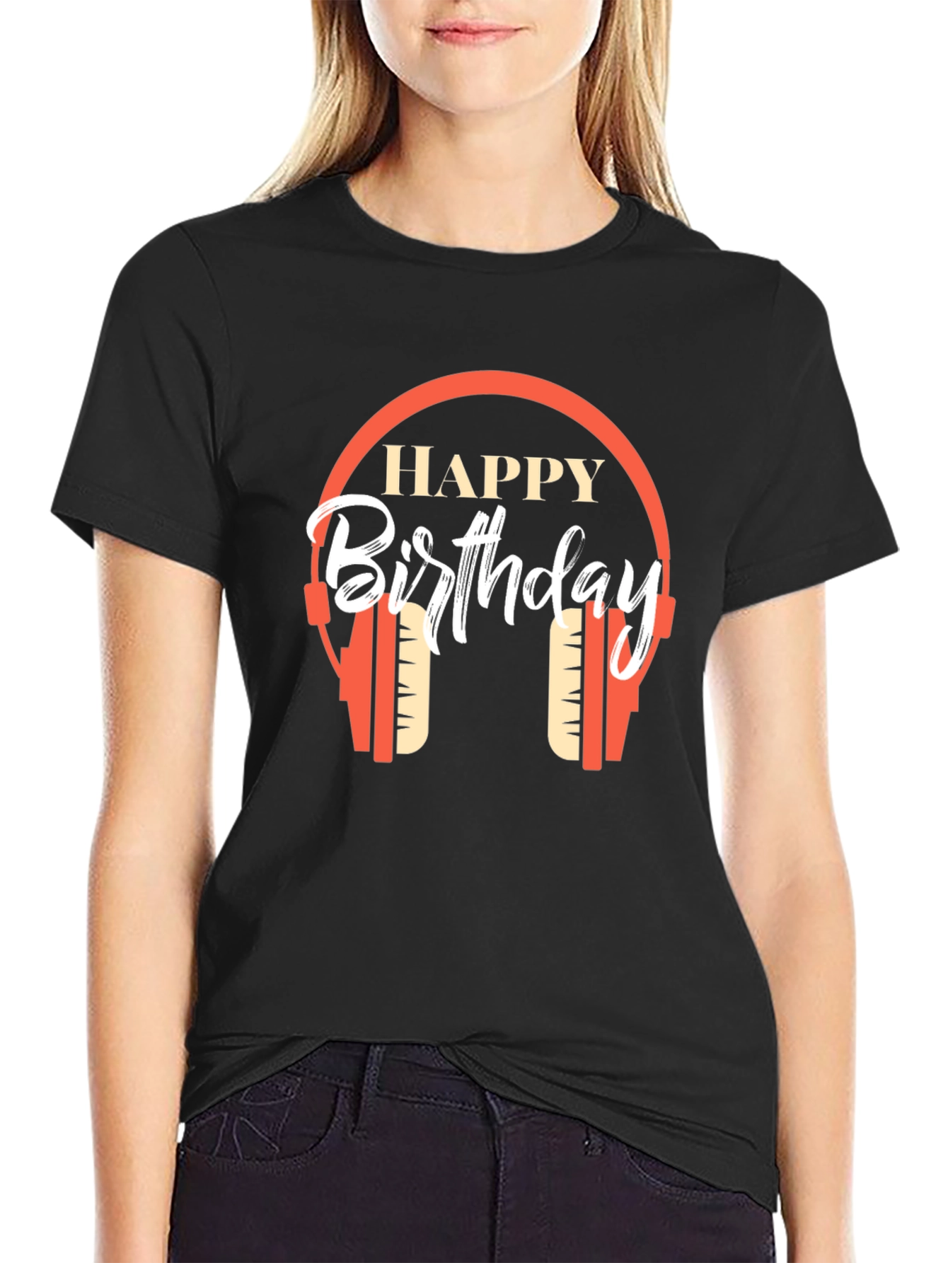 Happy Birthday Headphone Graphic T-Shirt