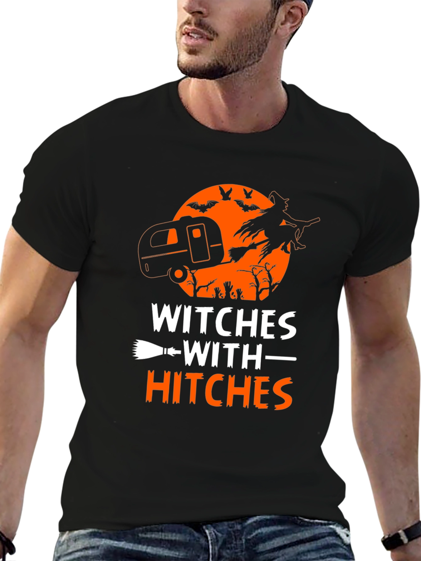 Witches with Hitches Graphic Tee - Halloween Camping Shirt