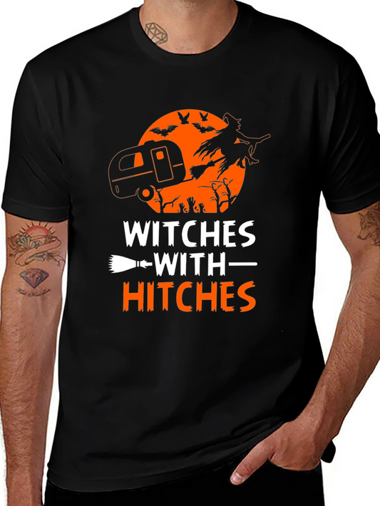Witches with Hitches Graphic Tee - Halloween Camping Shirt