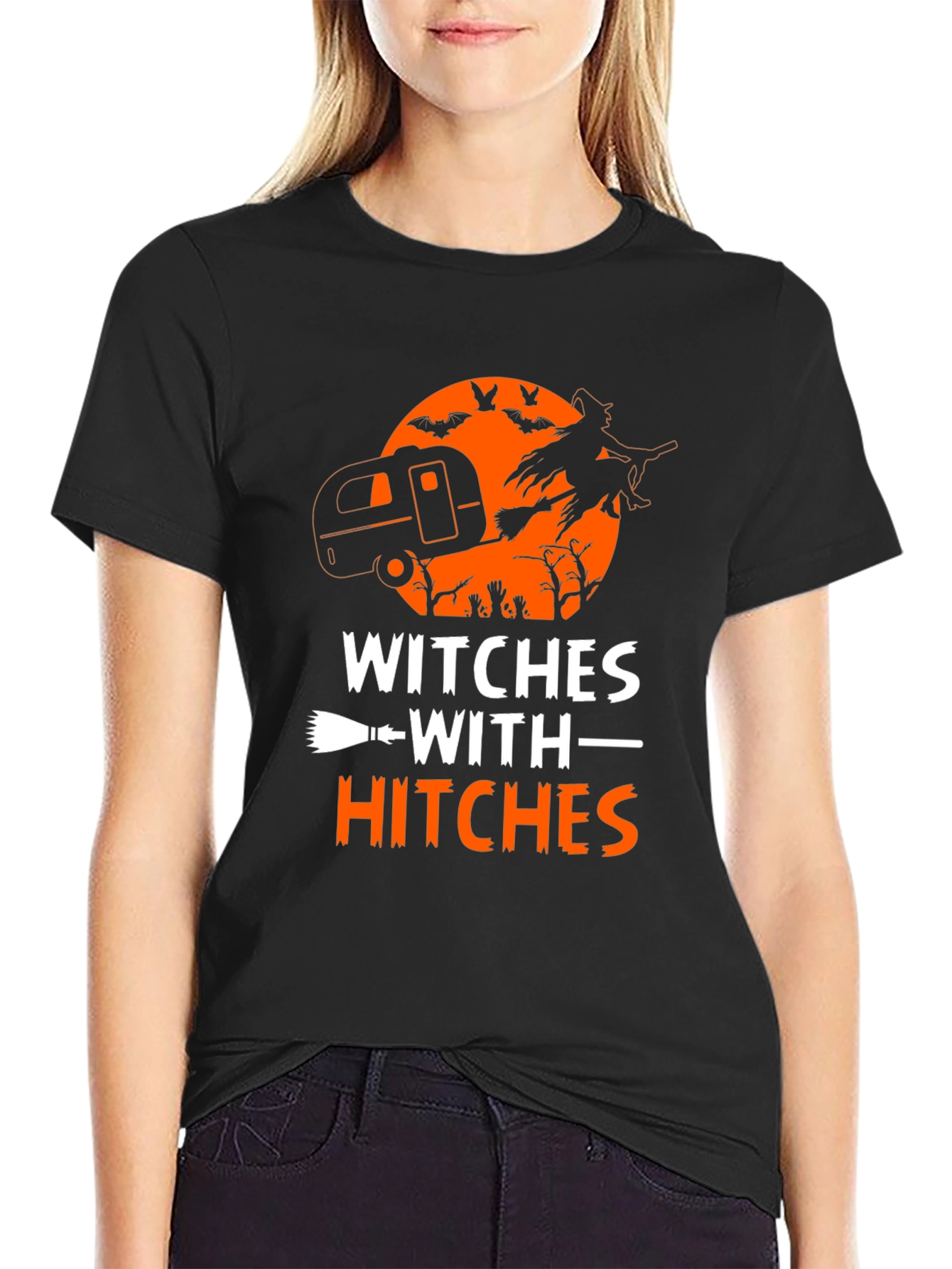 Witches with Hitches Graphic Tee - Halloween Camping Shirt