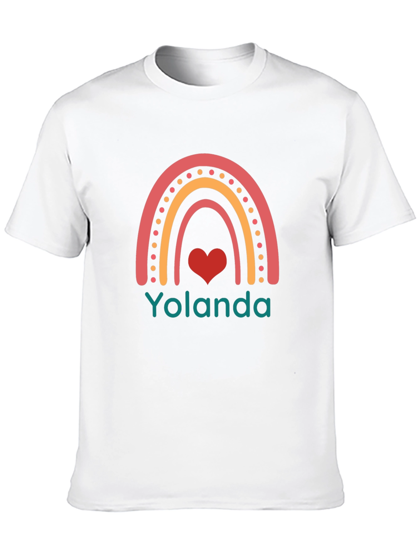Yolanda Rainbow Heart Graphic Black T-Shirt