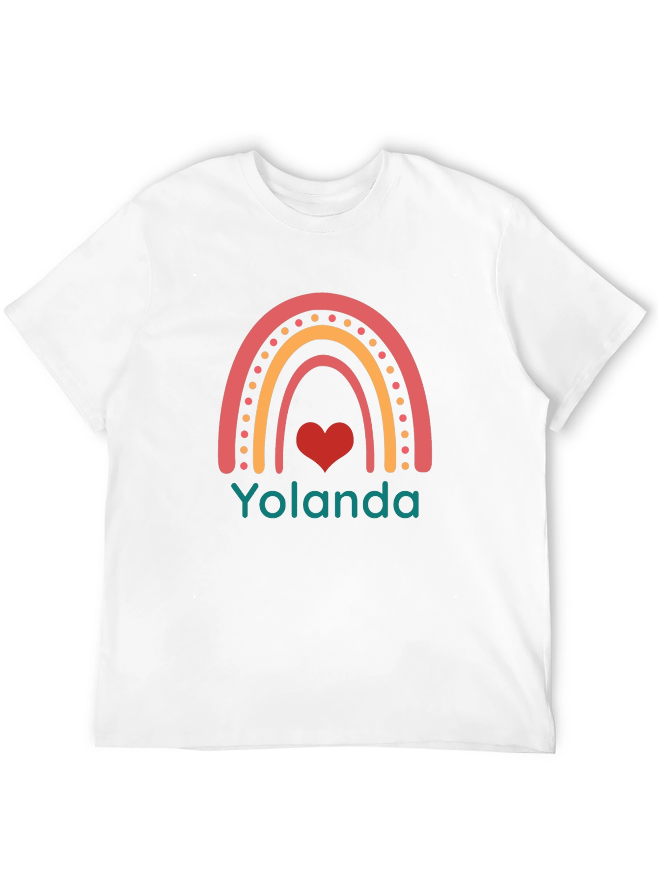 Yolanda Rainbow Heart Graphic Black T-Shirt