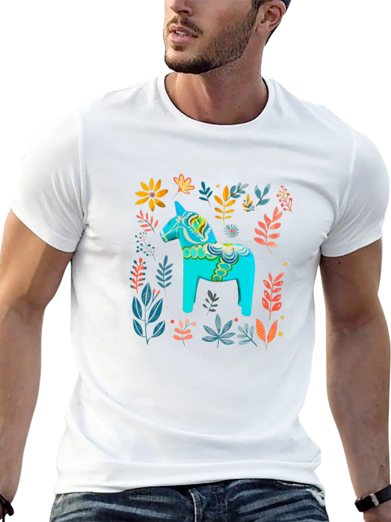 Dala Horse Floral Print Tee