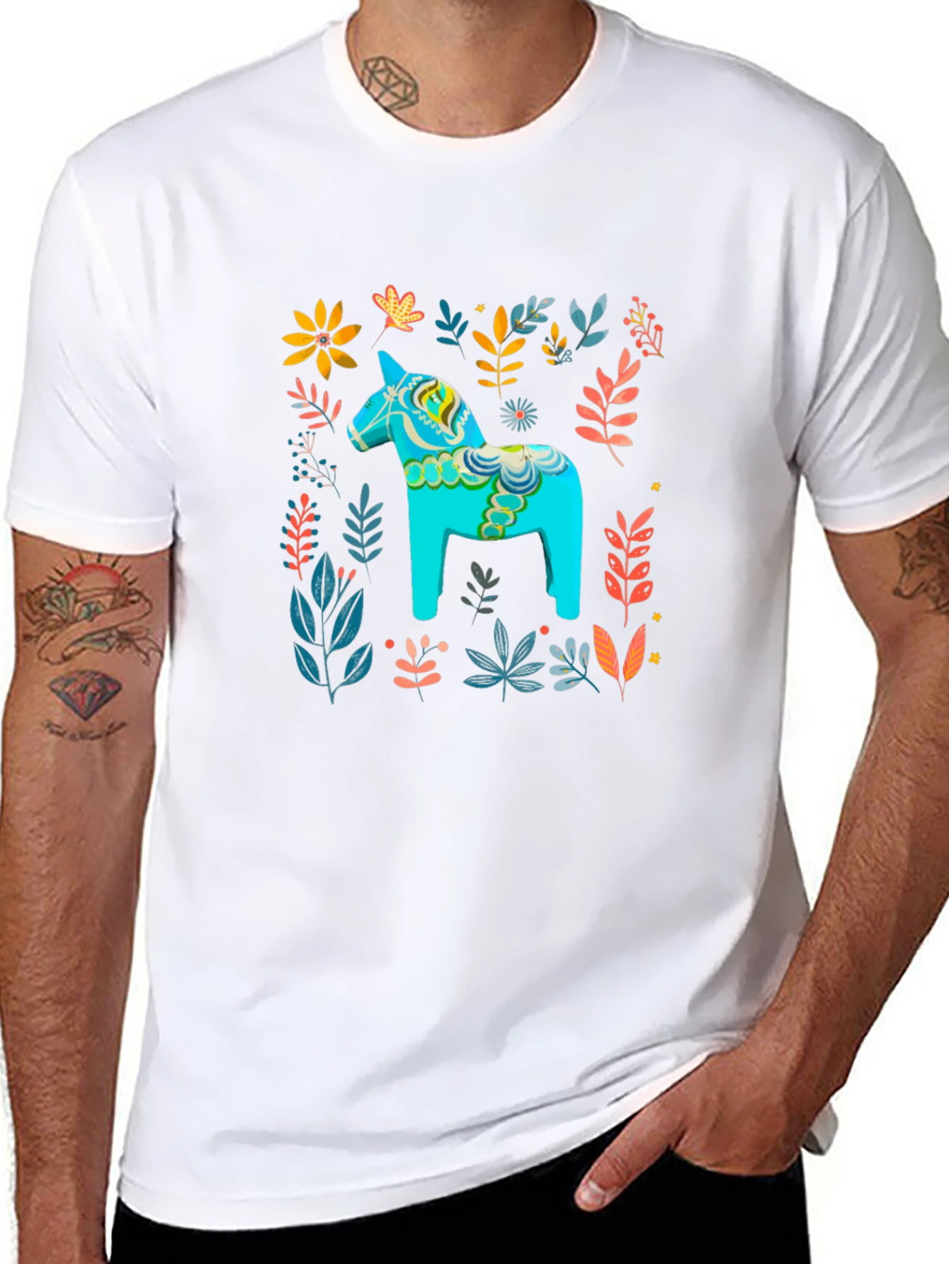 Dala Horse Floral Print Tee