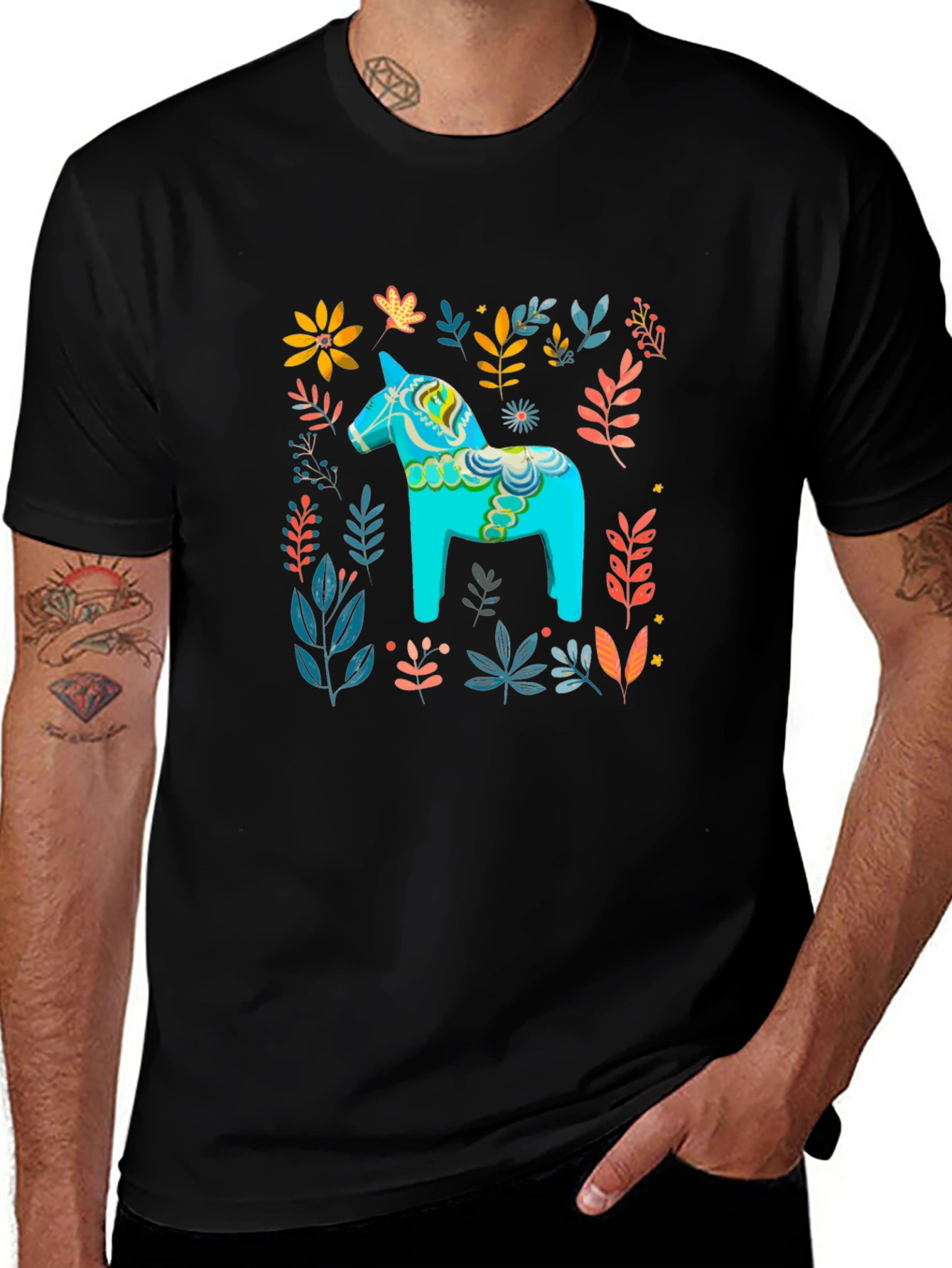 Dala Horse Floral Print Tee
