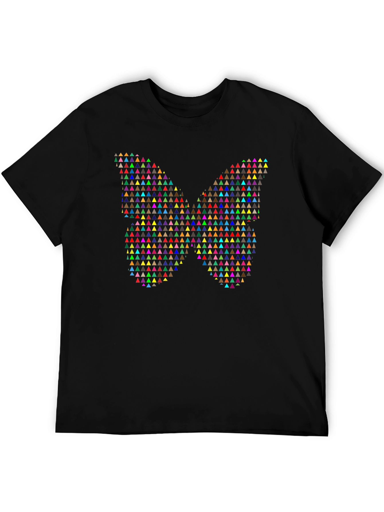 Abstract Butterfly Triangle T-Shirt - Black