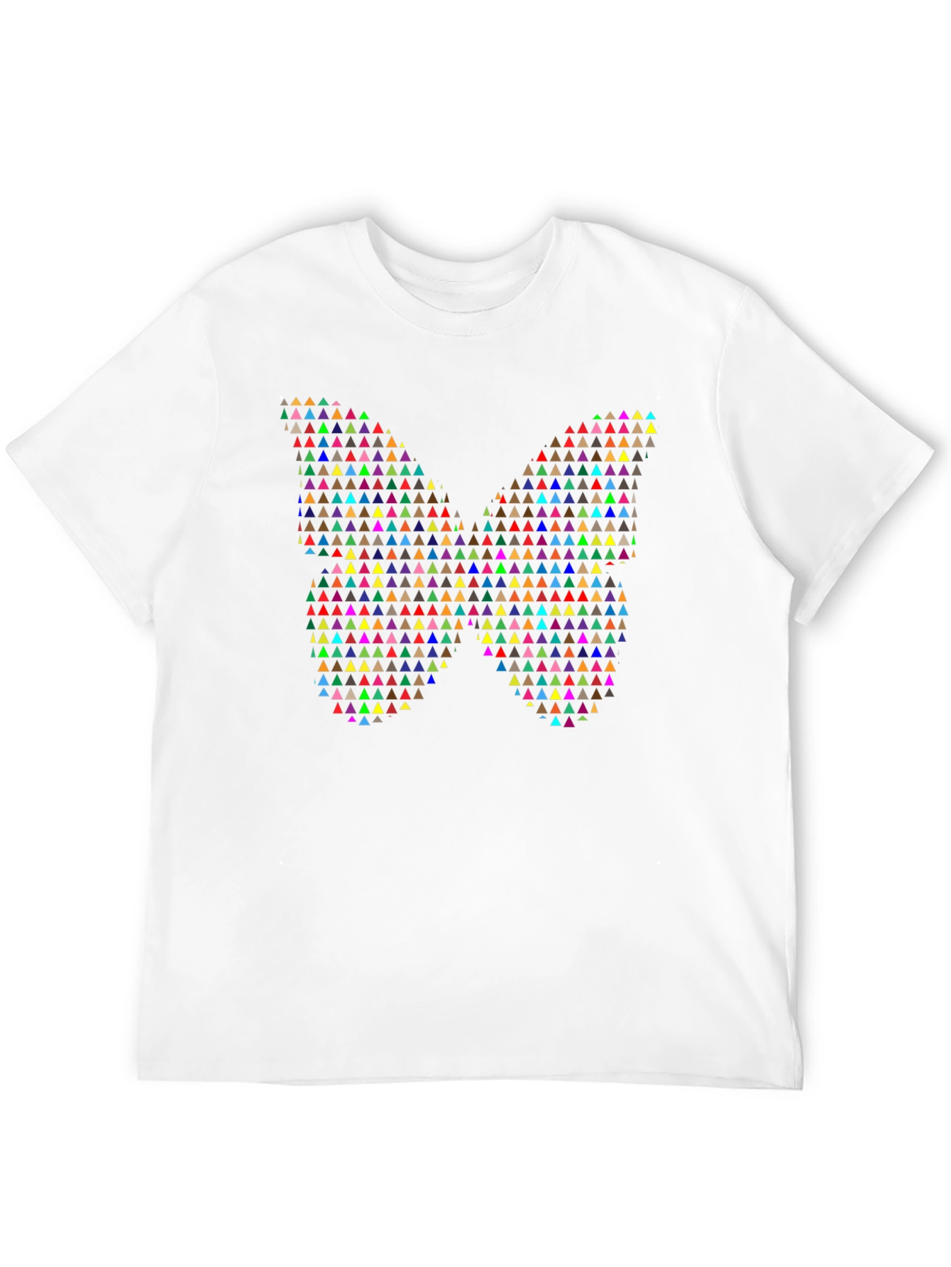 Abstract Butterfly Triangle T-Shirt - Black