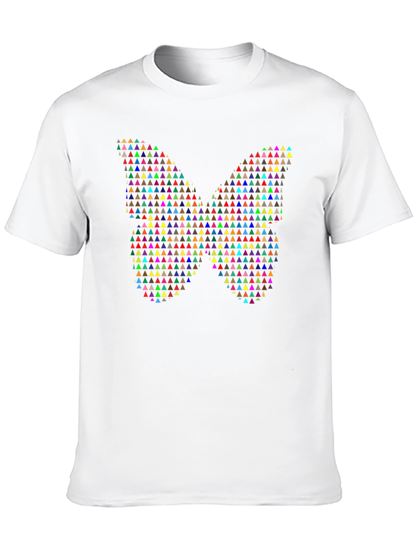 Abstract Butterfly Triangle T-Shirt - Black