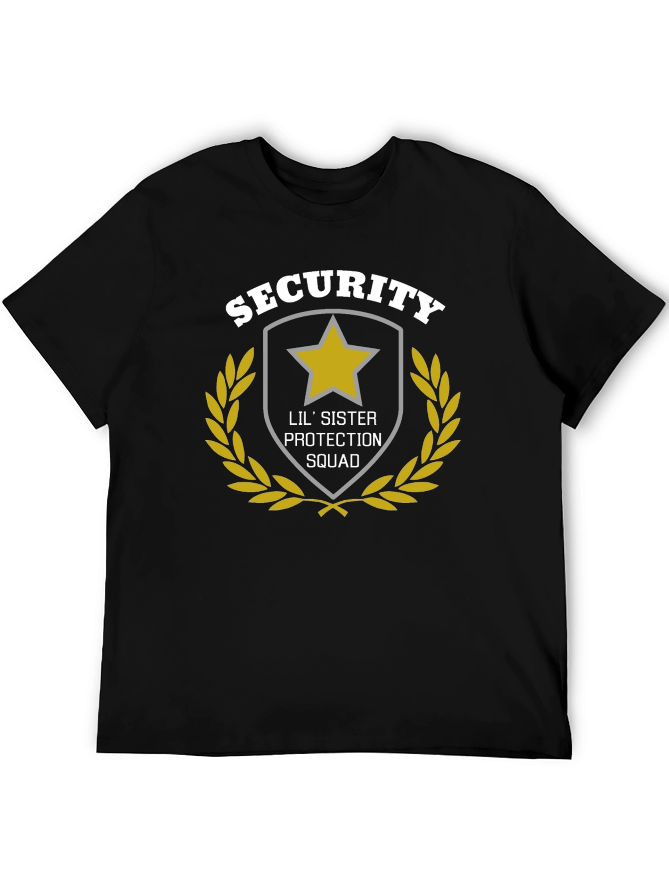 Lil Sister Protection Squad Black Graphic Tee