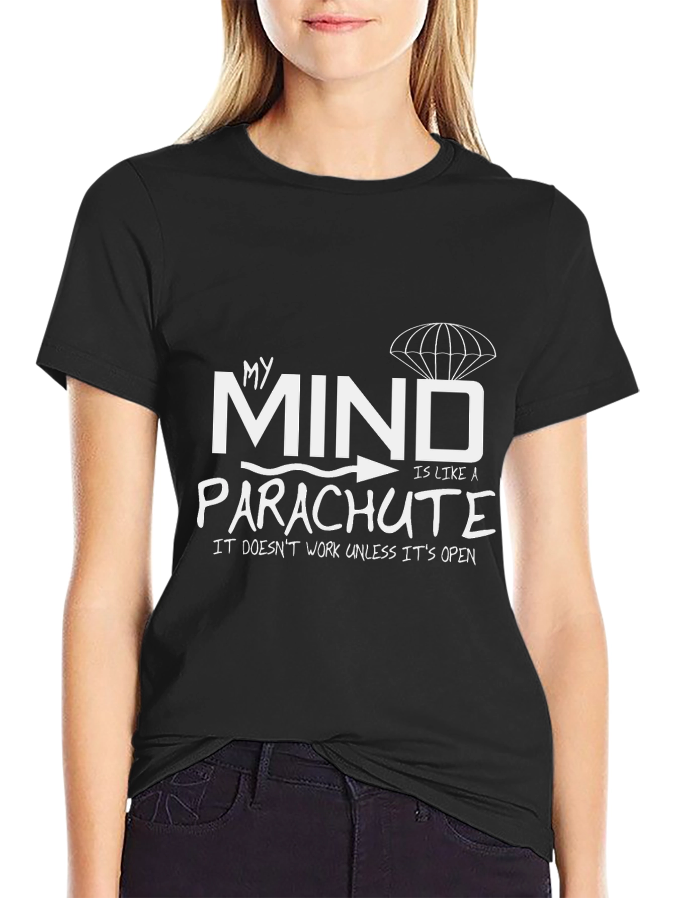 Funny My Mind Parachute T-Shirt