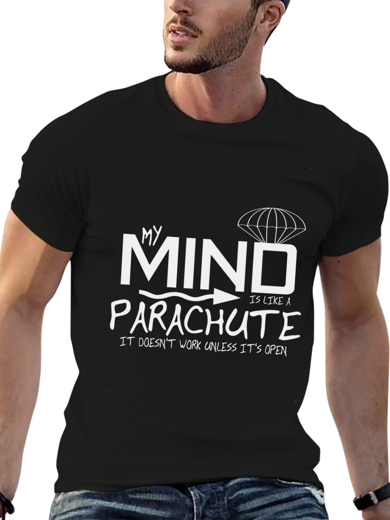 Funny My Mind Parachute T-Shirt