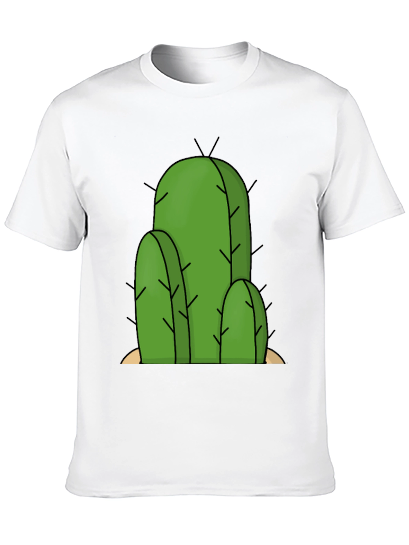 Cactus Graphic Tee - Black Cotton T-Shirt