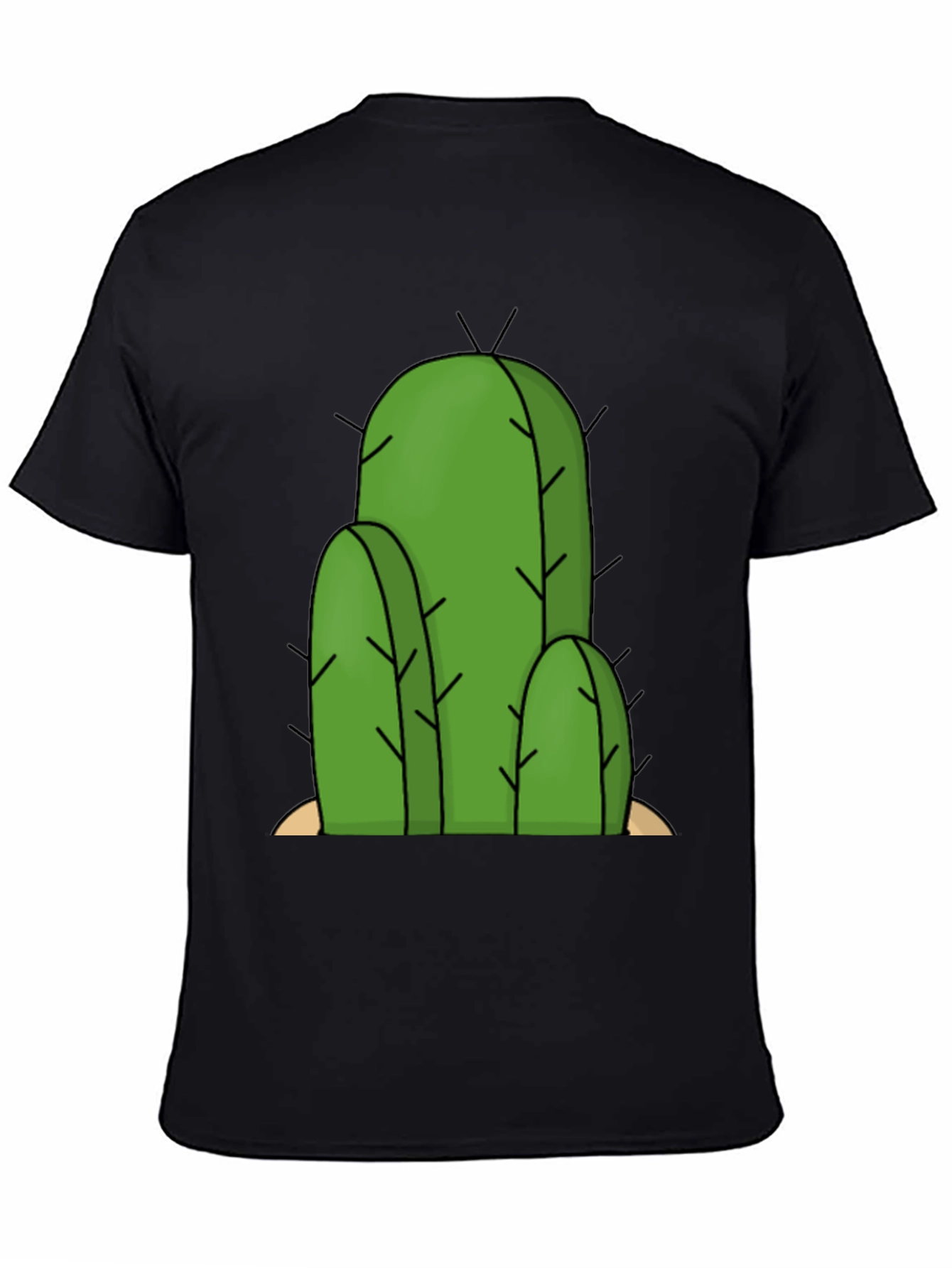 Cactus Graphic Tee - Black Cotton T-Shirt