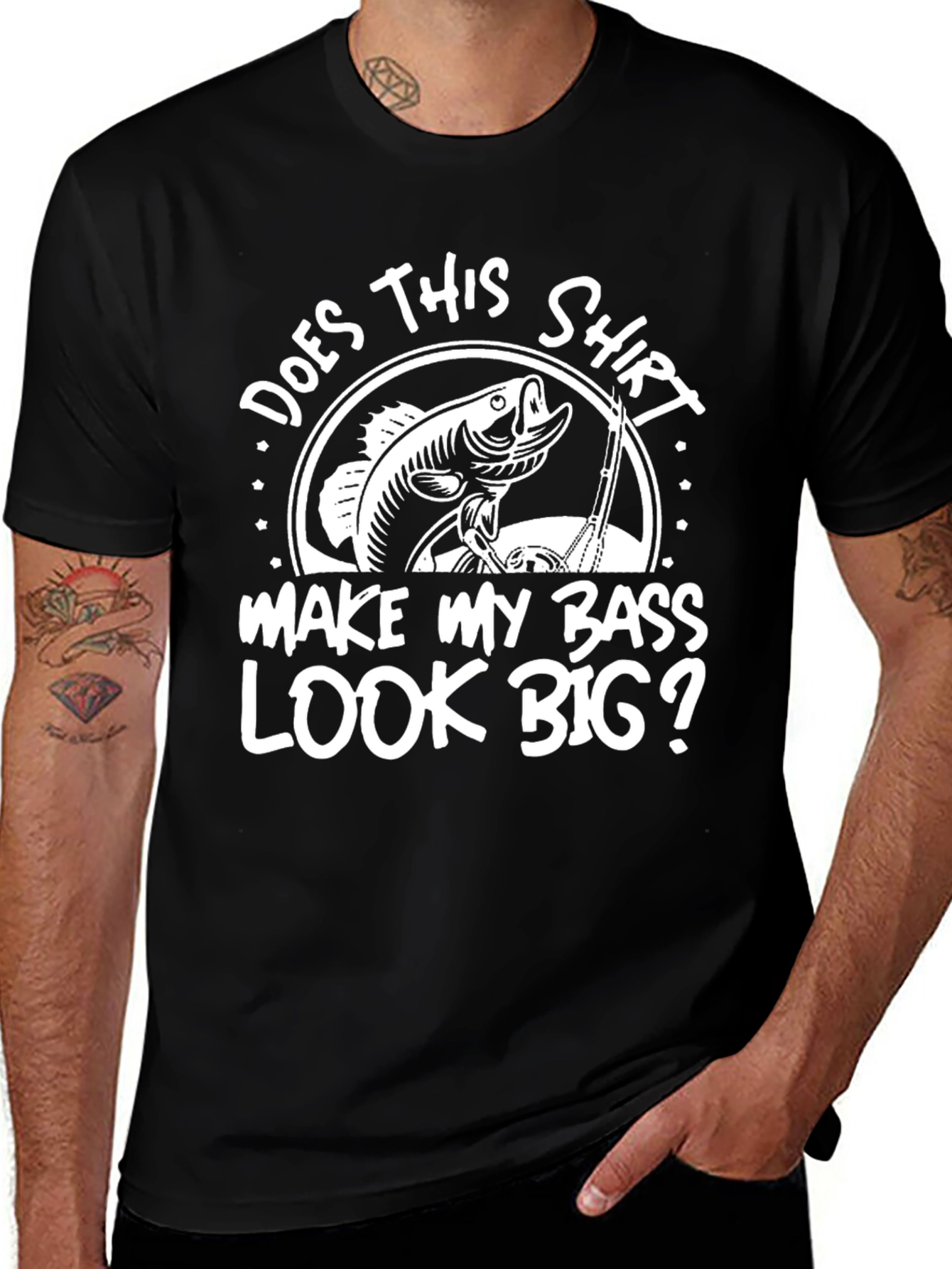 Funny Fishing Bass Graphic T-Shirt