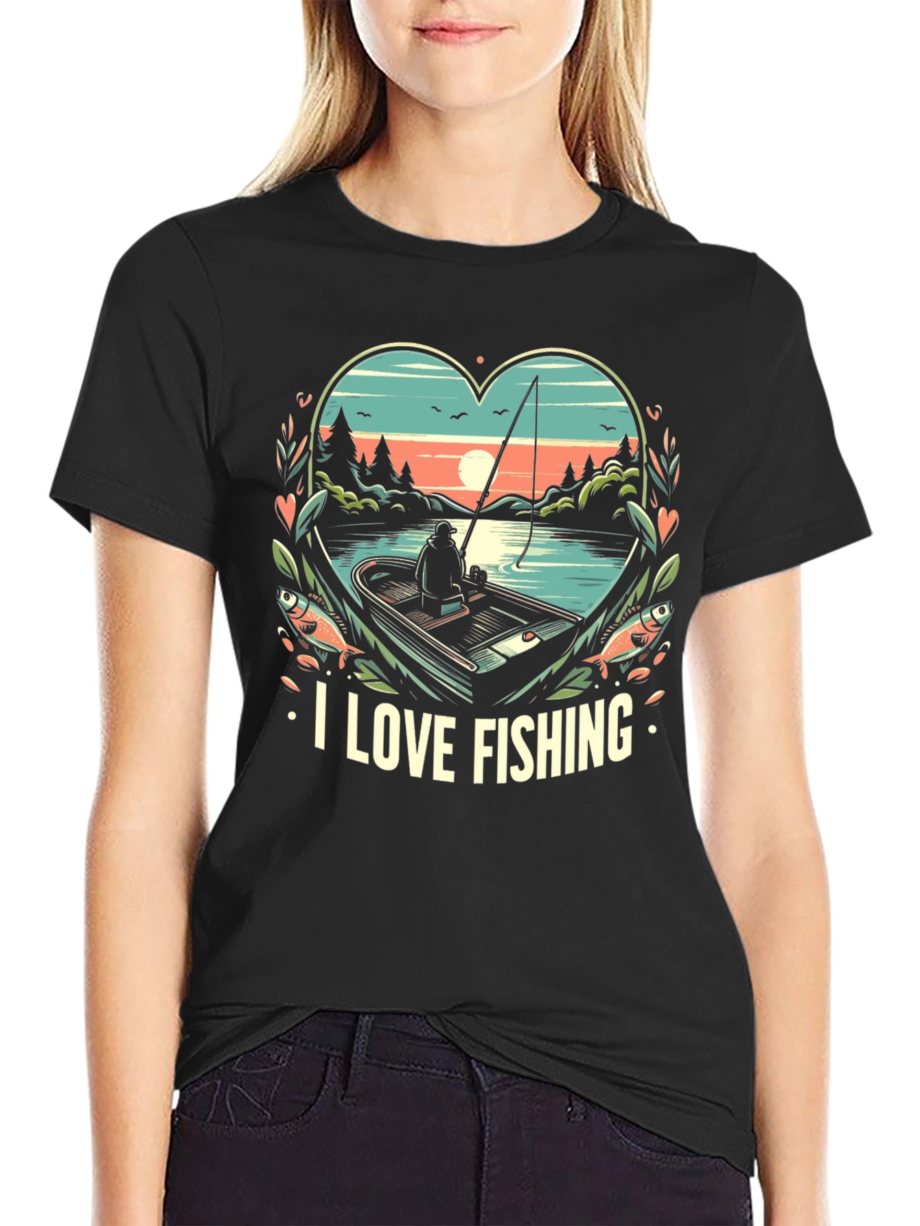 I Love Fishing Graphic Tee