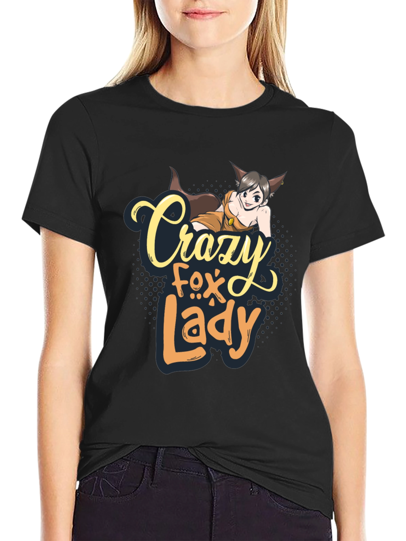 Crazy Fox Lady Graphic T-Shirt - Unisex