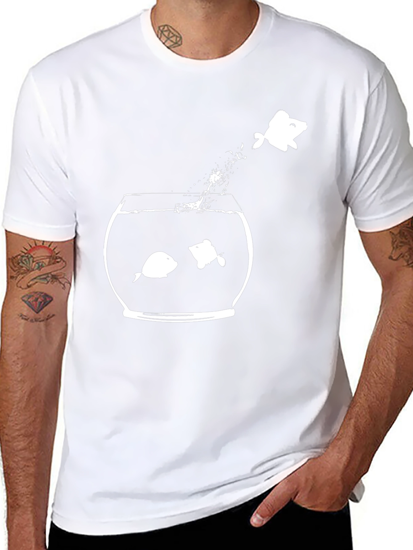 Funny Fishbowl Graphic Tee - Be Different