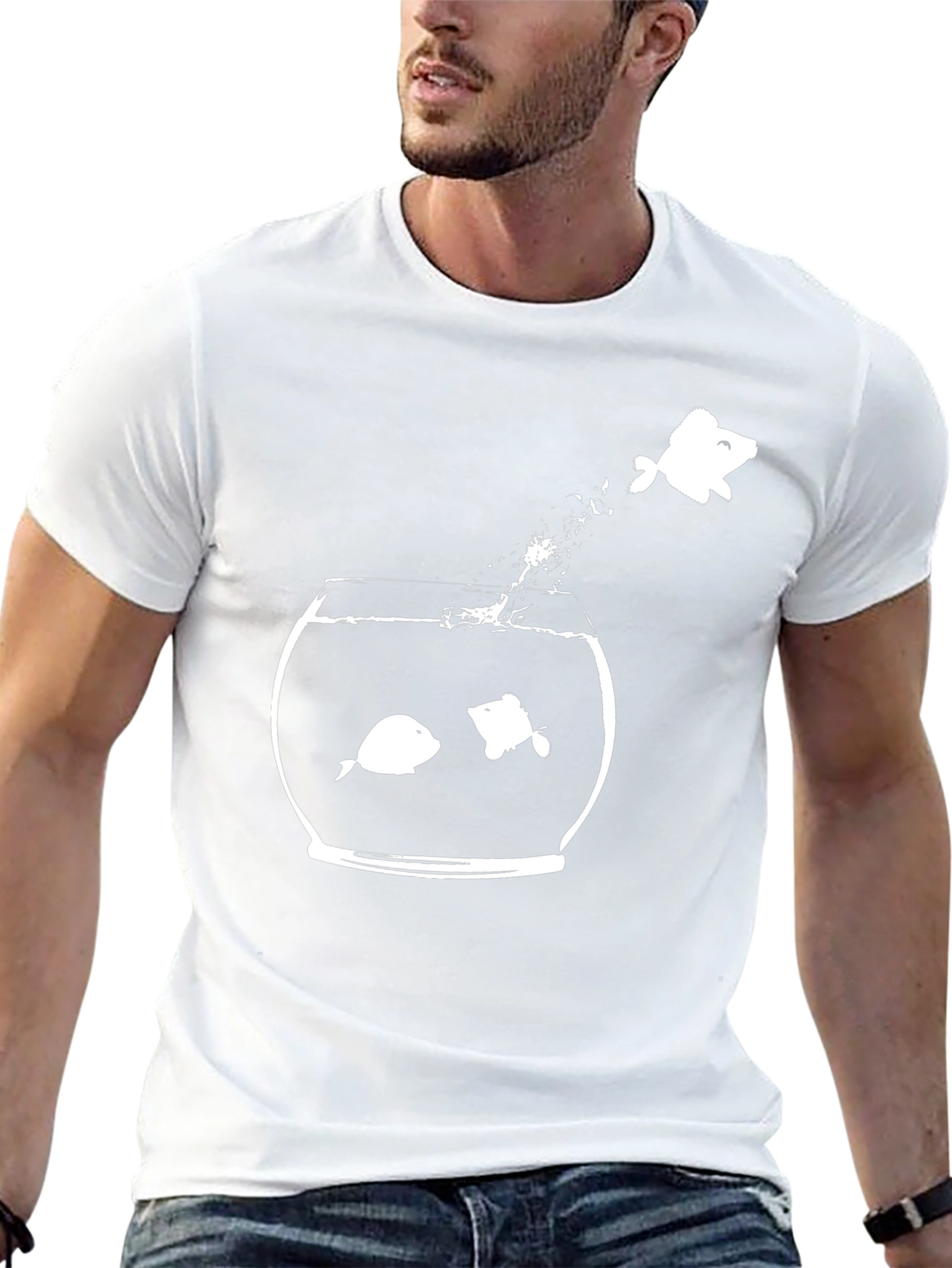 Funny Fishbowl Graphic Tee - Be Different