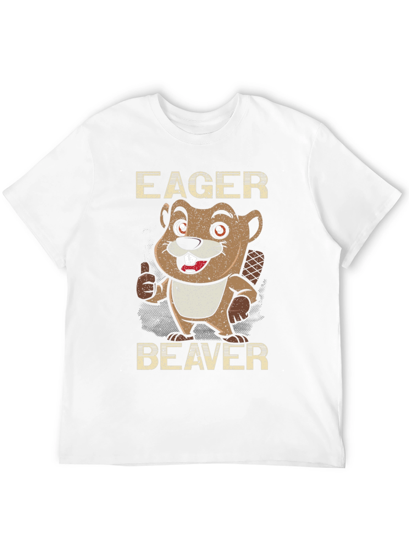 Eager Beaver Cartoon Graphic Tee - Black