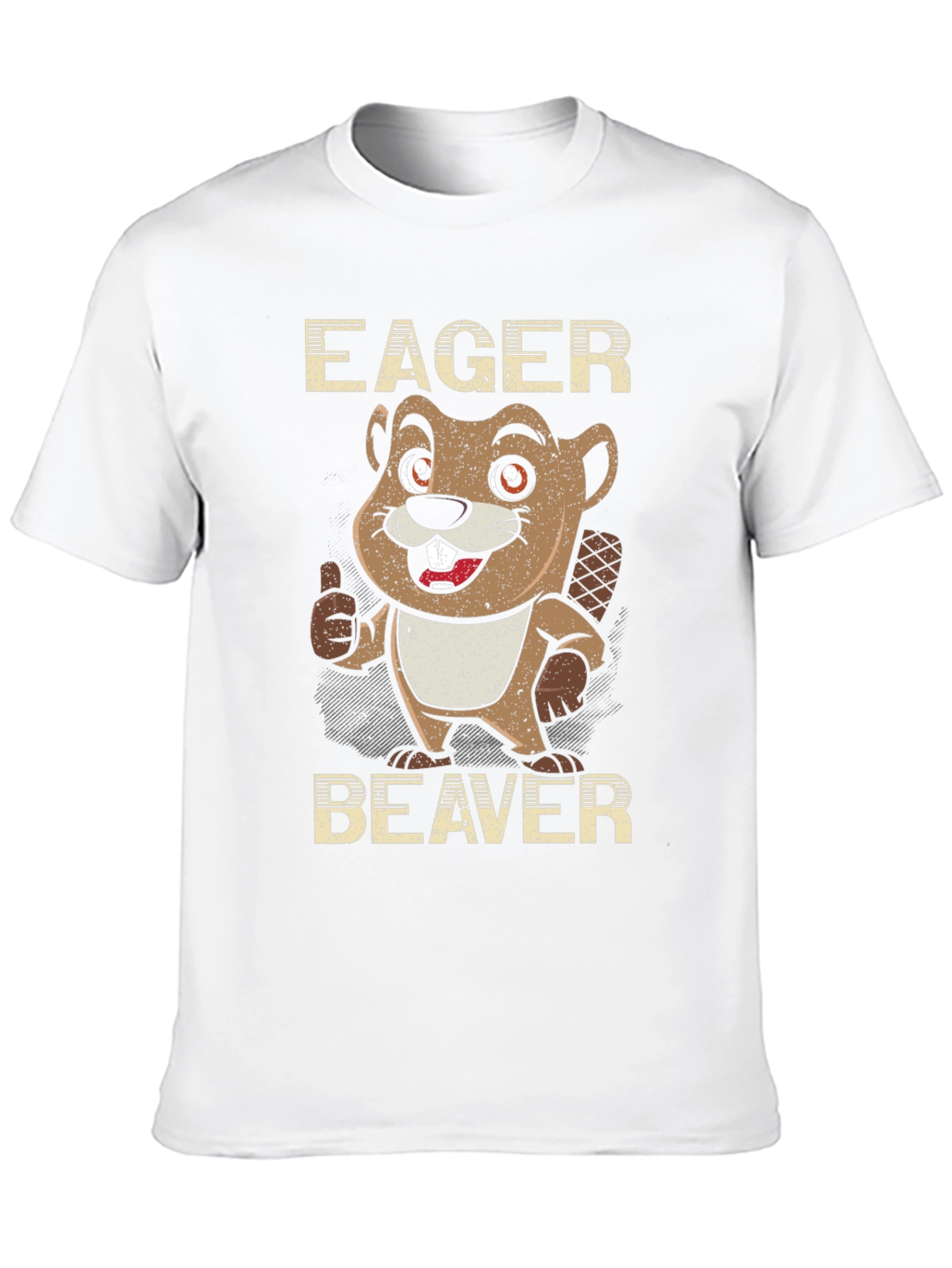 Eager Beaver Cartoon Graphic Tee - Black