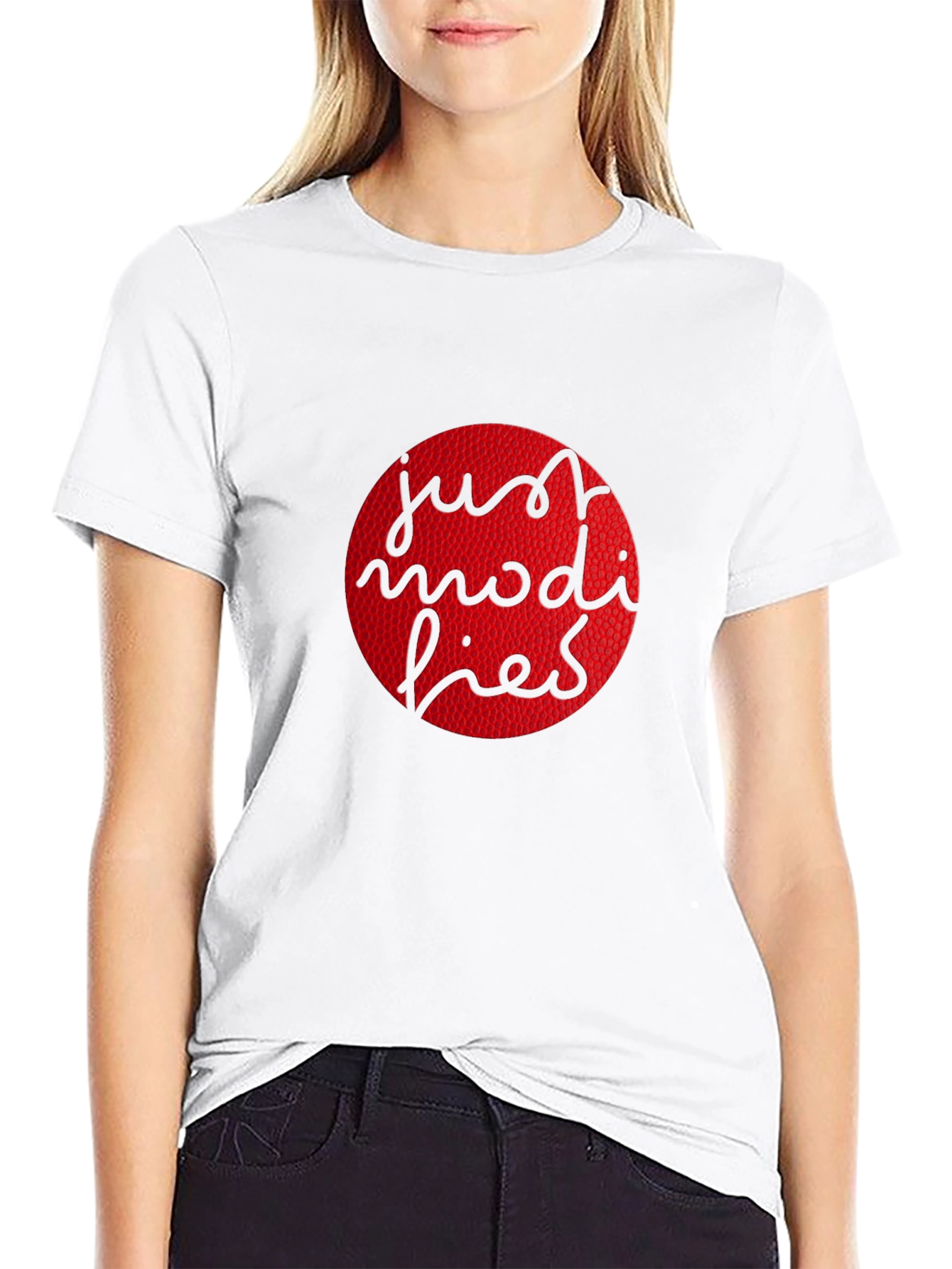 Just Modi Lies Graphic Tee - Black Cotton T-Shirt
