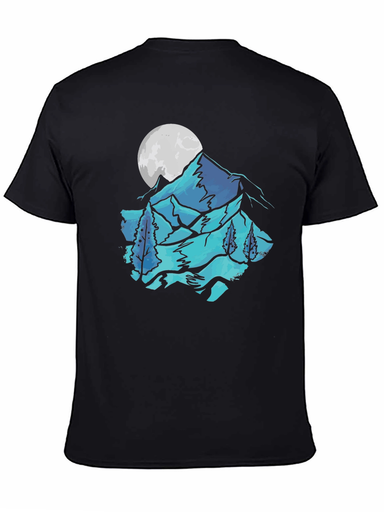 Mountain & Moon Graphic Tee - Black