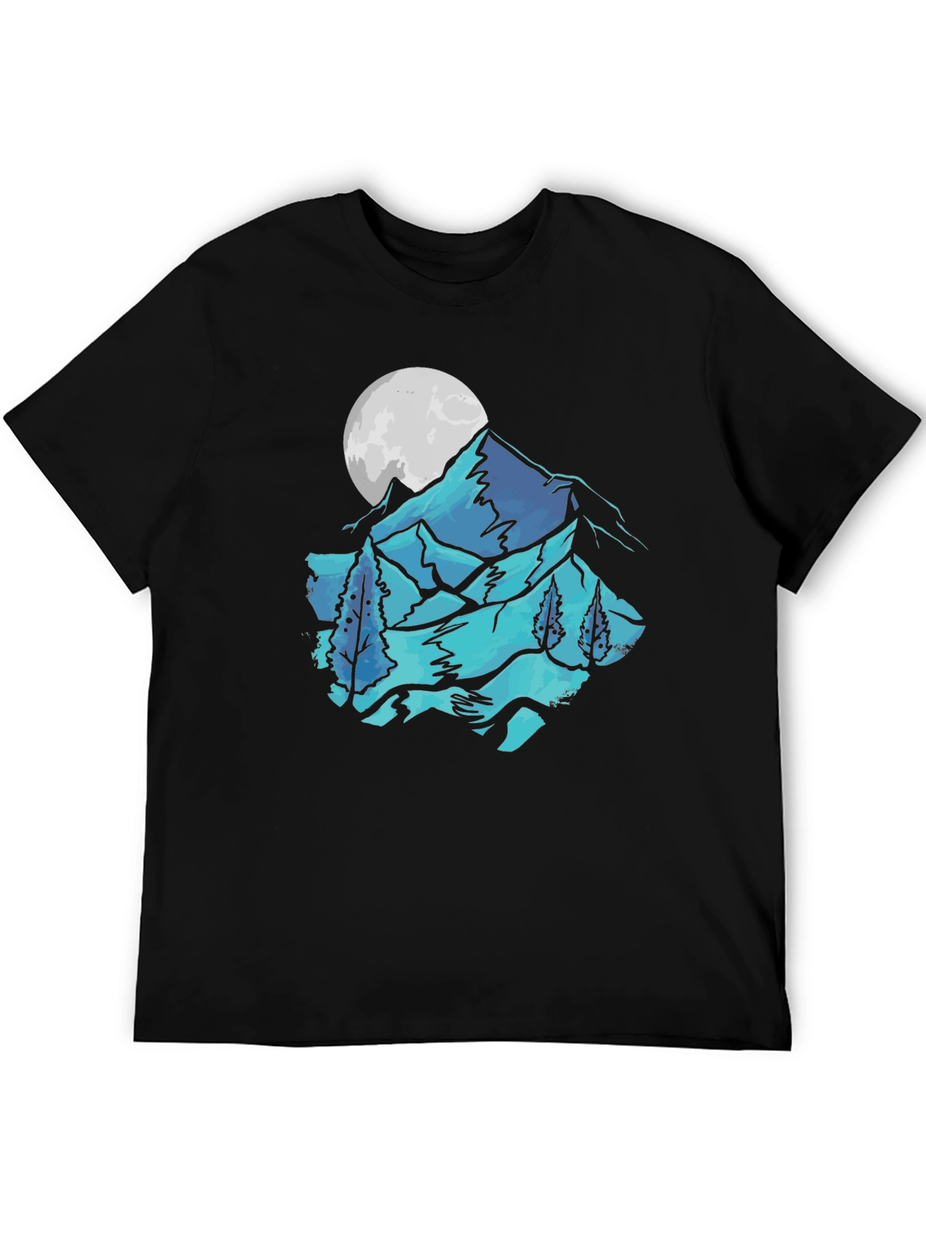Mountain & Moon Graphic Tee - Black