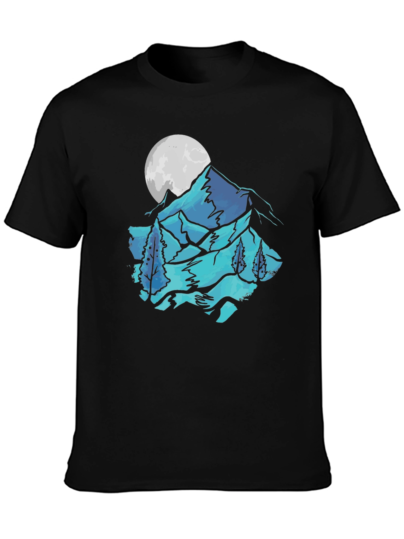Mountain & Moon Graphic Tee - Black