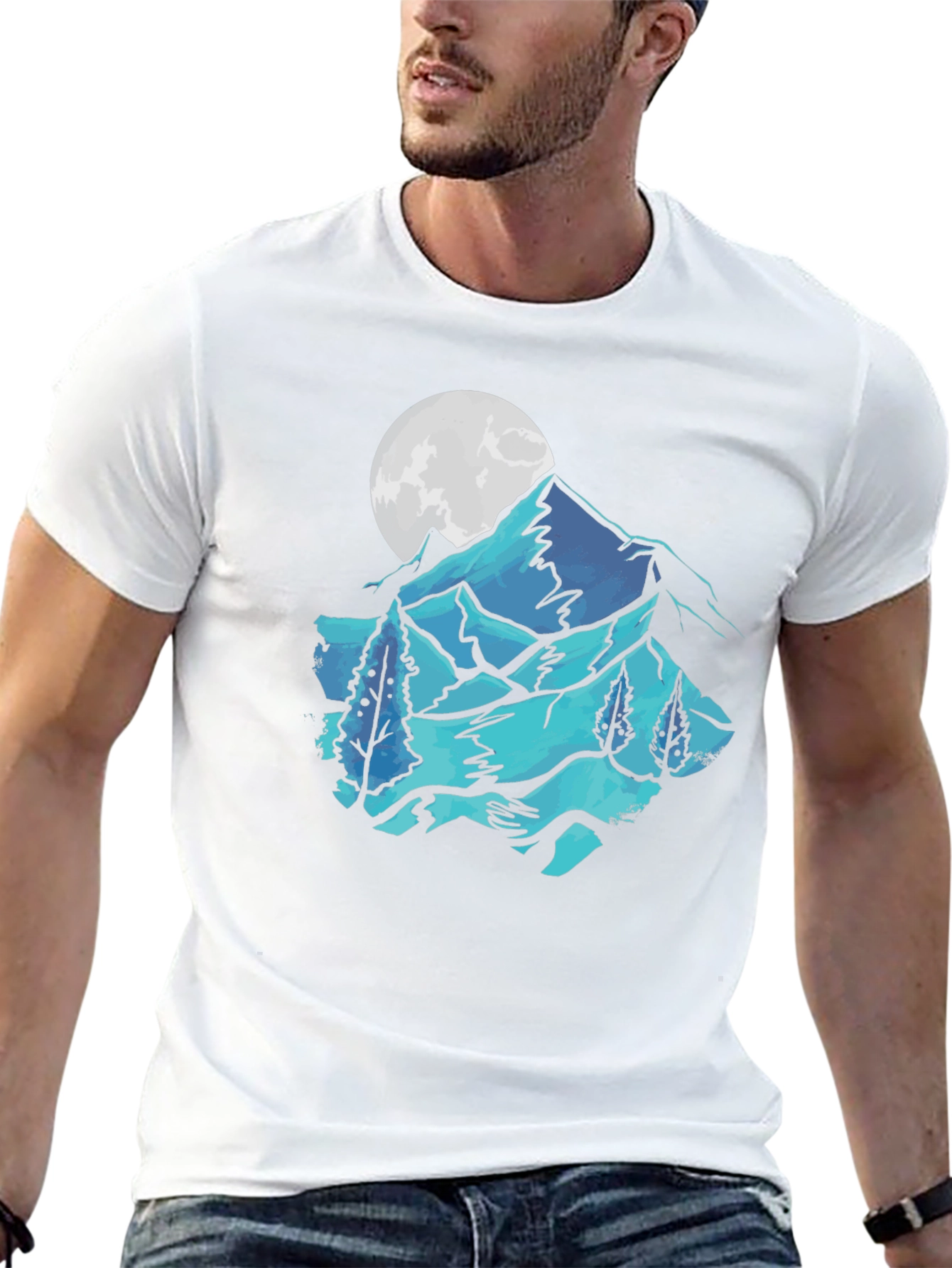 Mountain & Moon Graphic Tee - Black
