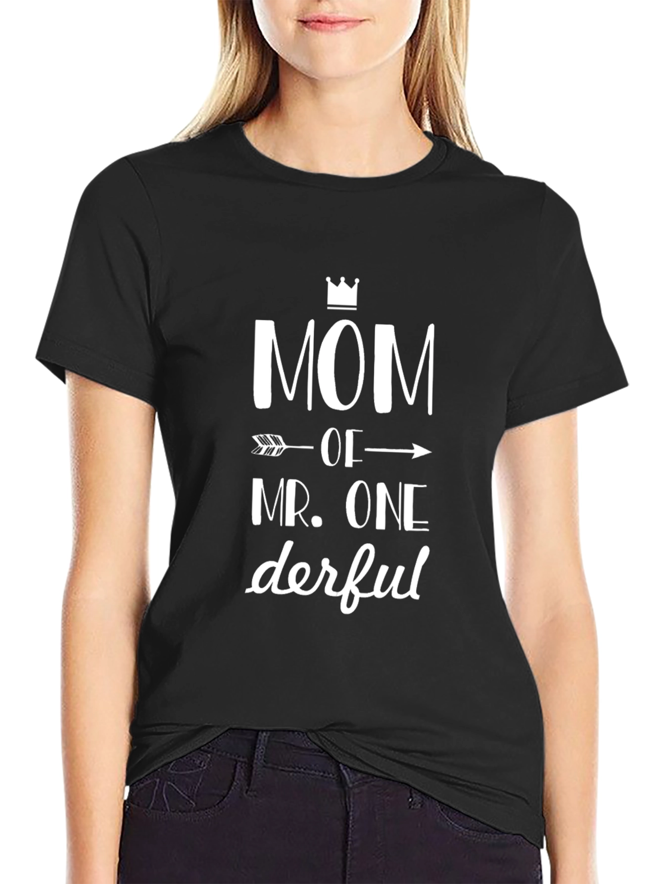 Mom Of Mr. Onederful T-Shirt - Trendy Graphic Tee